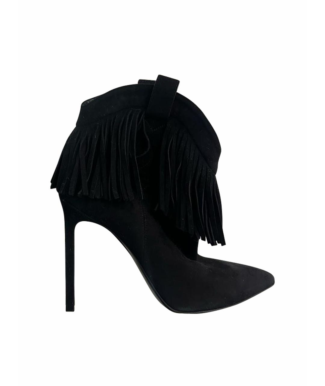 SAINT LAURENT Черные замшевые ботильоны, фото 5