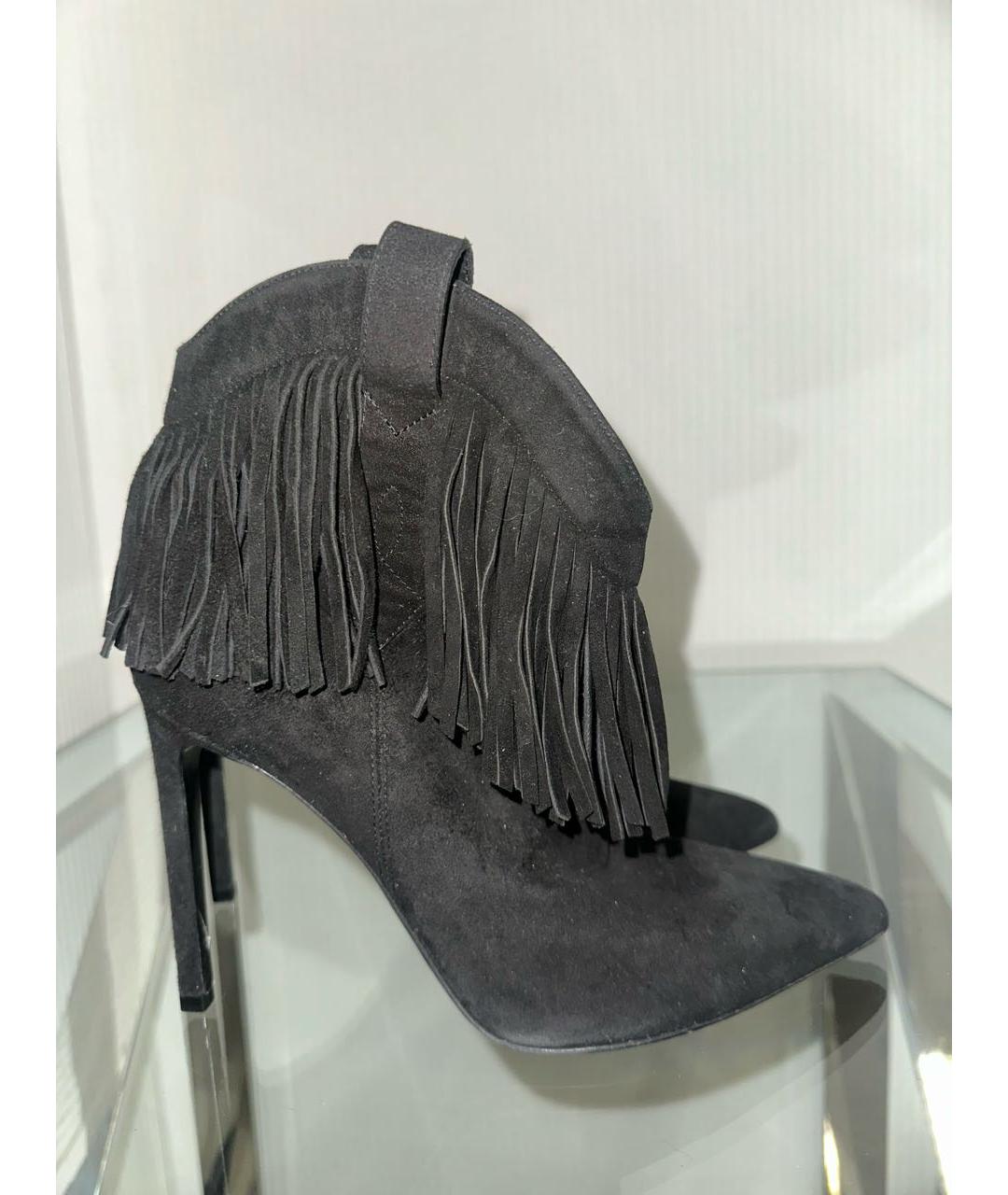 SAINT LAURENT Черные замшевые ботильоны, фото 2