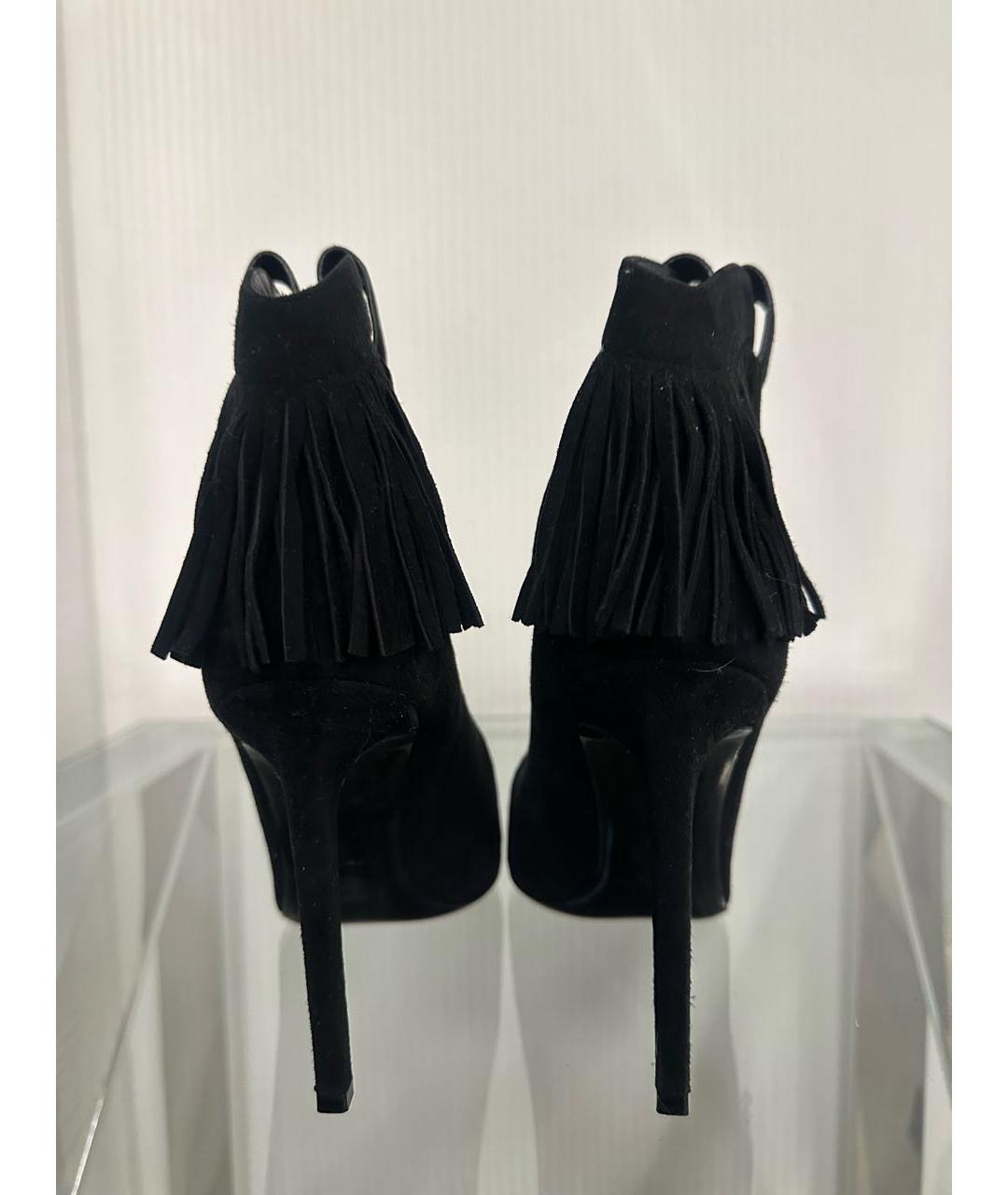 SAINT LAURENT Черные замшевые ботильоны, фото 4