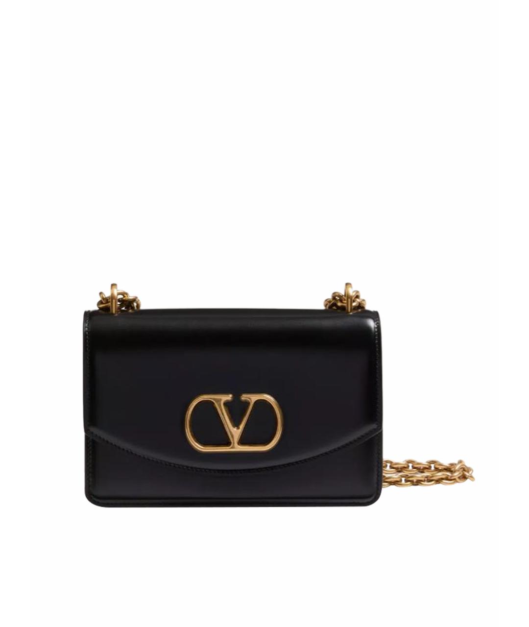 VALENTINO Черная кожаная сумка через плечо, фото 1