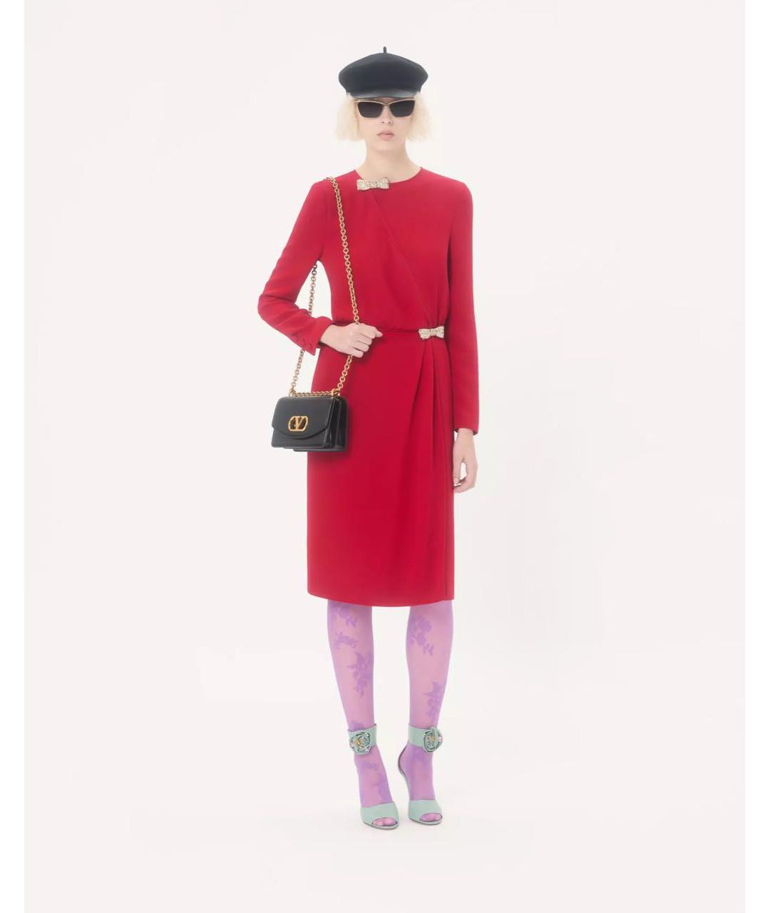 VALENTINO Черная кожаная сумка через плечо, фото 2