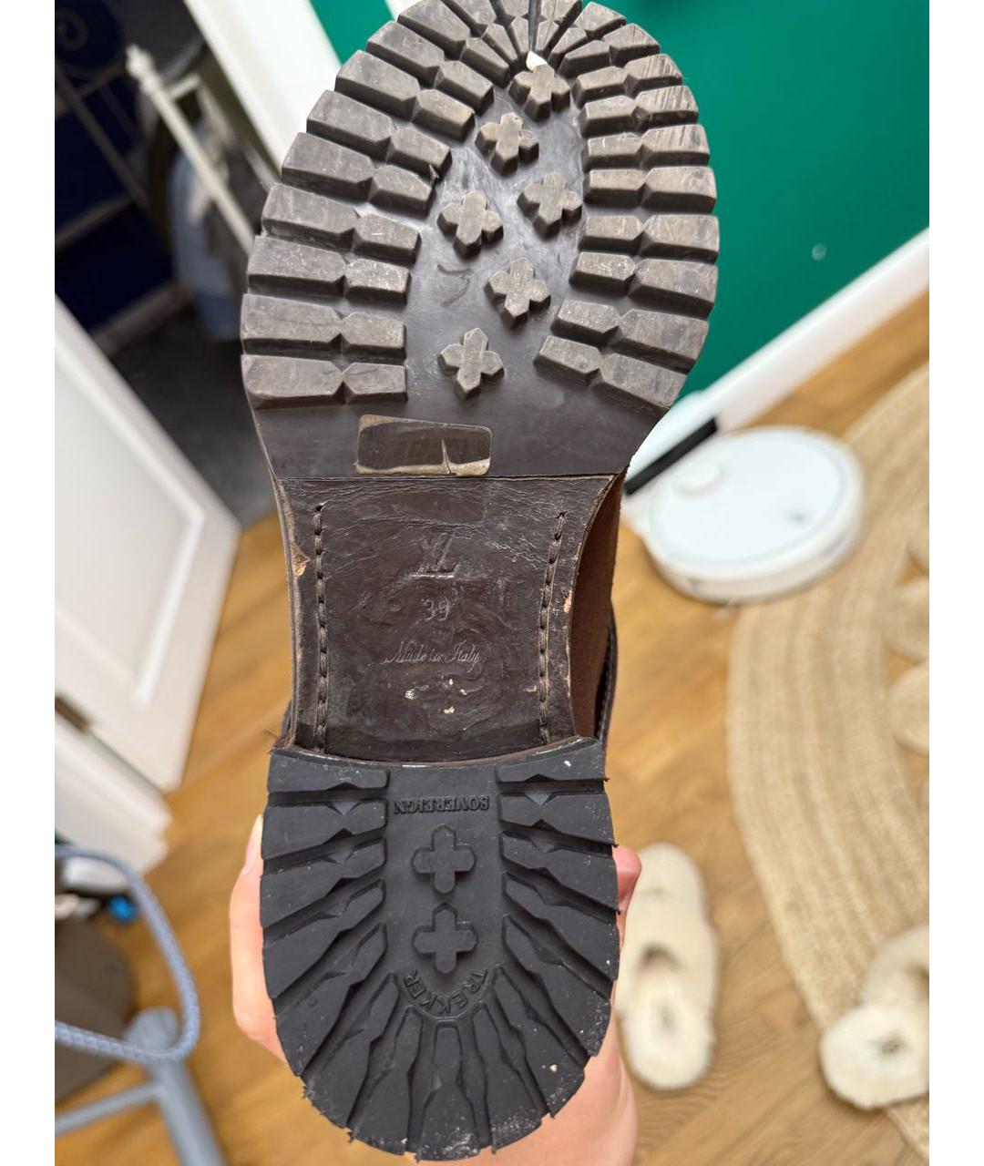 LOUIS VUITTON Коричневые замшевые полусапоги, фото 5