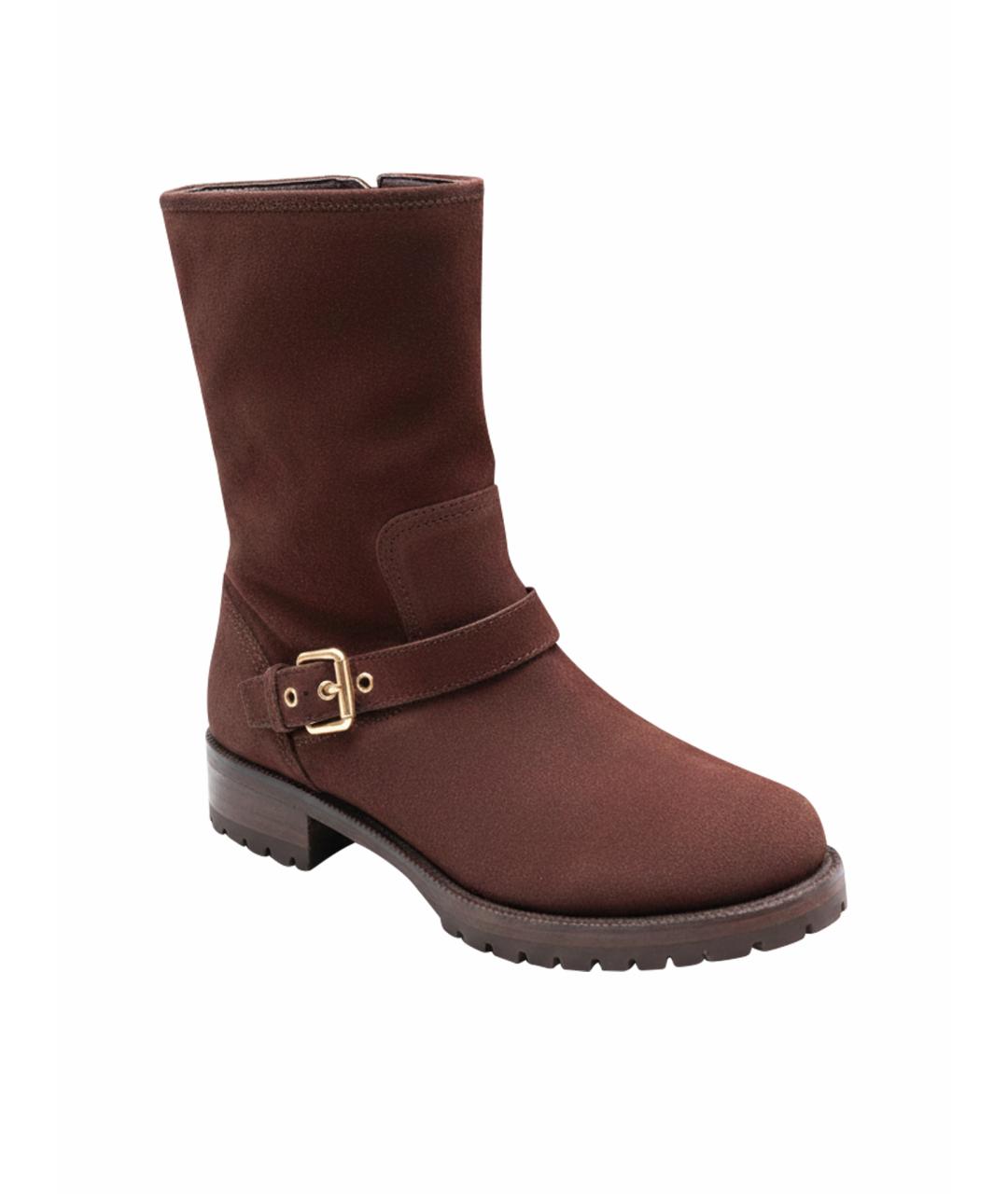 LOUIS VUITTON Коричневые замшевые полусапоги, фото 1