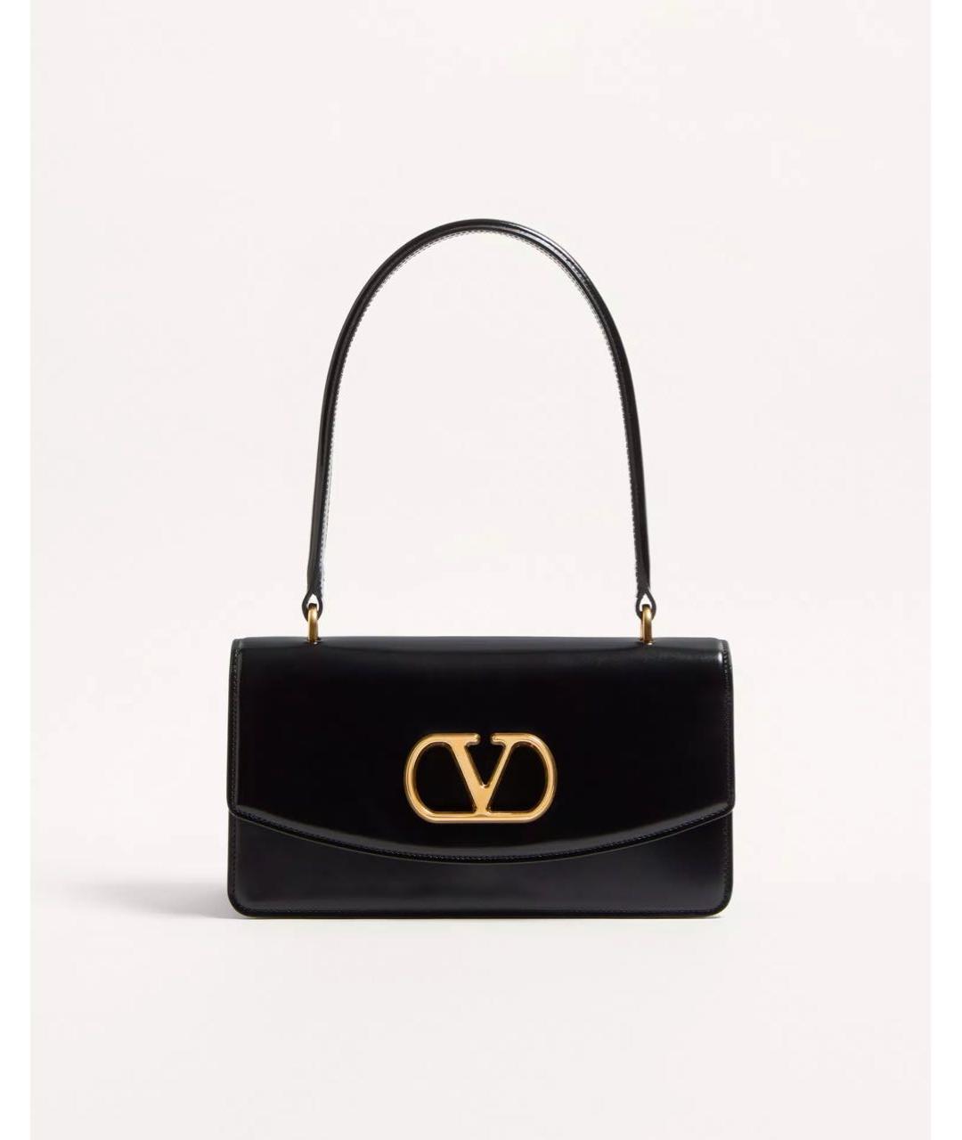 VALENTINO Черная кожаная сумка с короткими ручками, фото 5