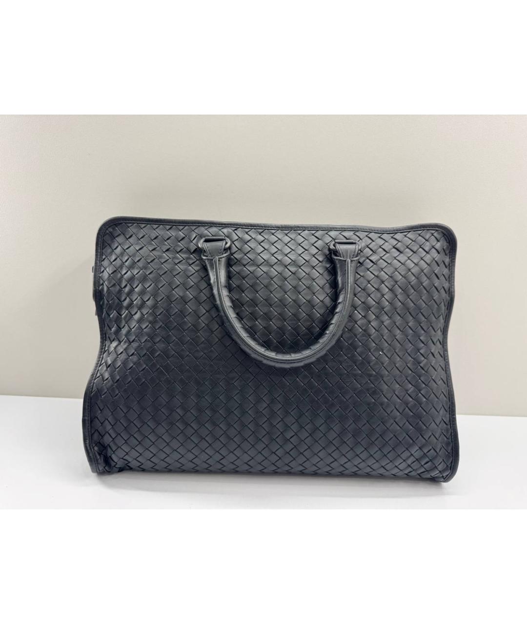 BOTTEGA VENETA Черный кожаный портфель, фото 7