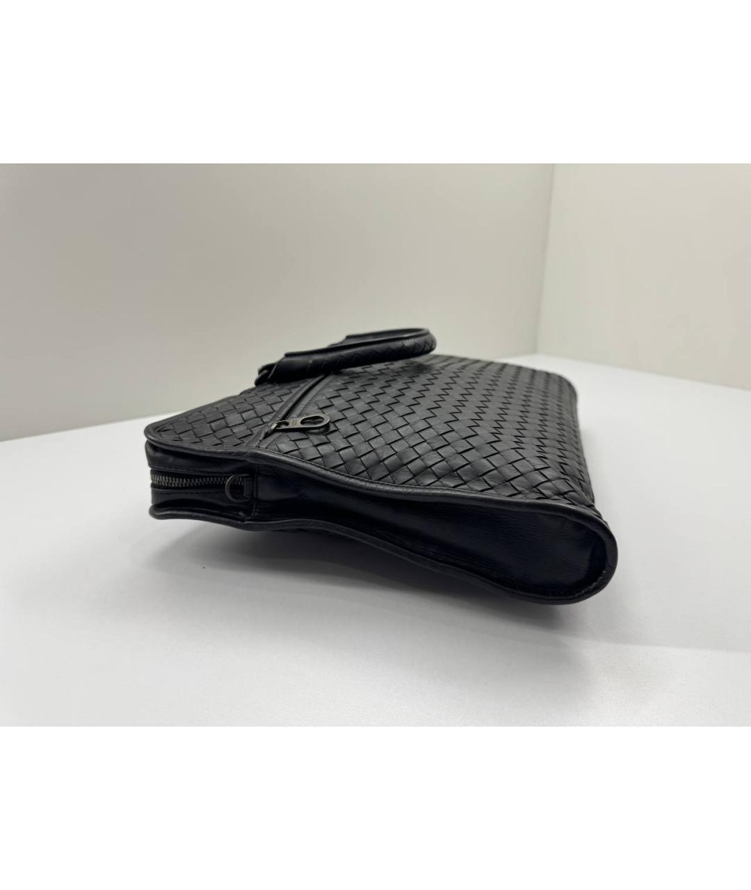 BOTTEGA VENETA Черный кожаный портфель, фото 5