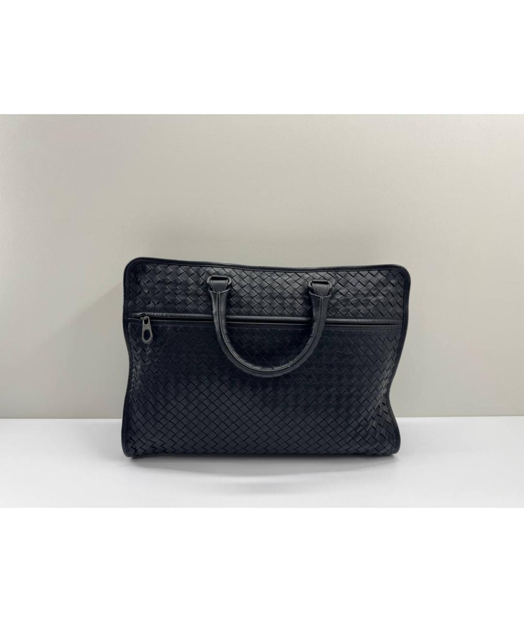 BOTTEGA VENETA Черный кожаный портфель, фото 10