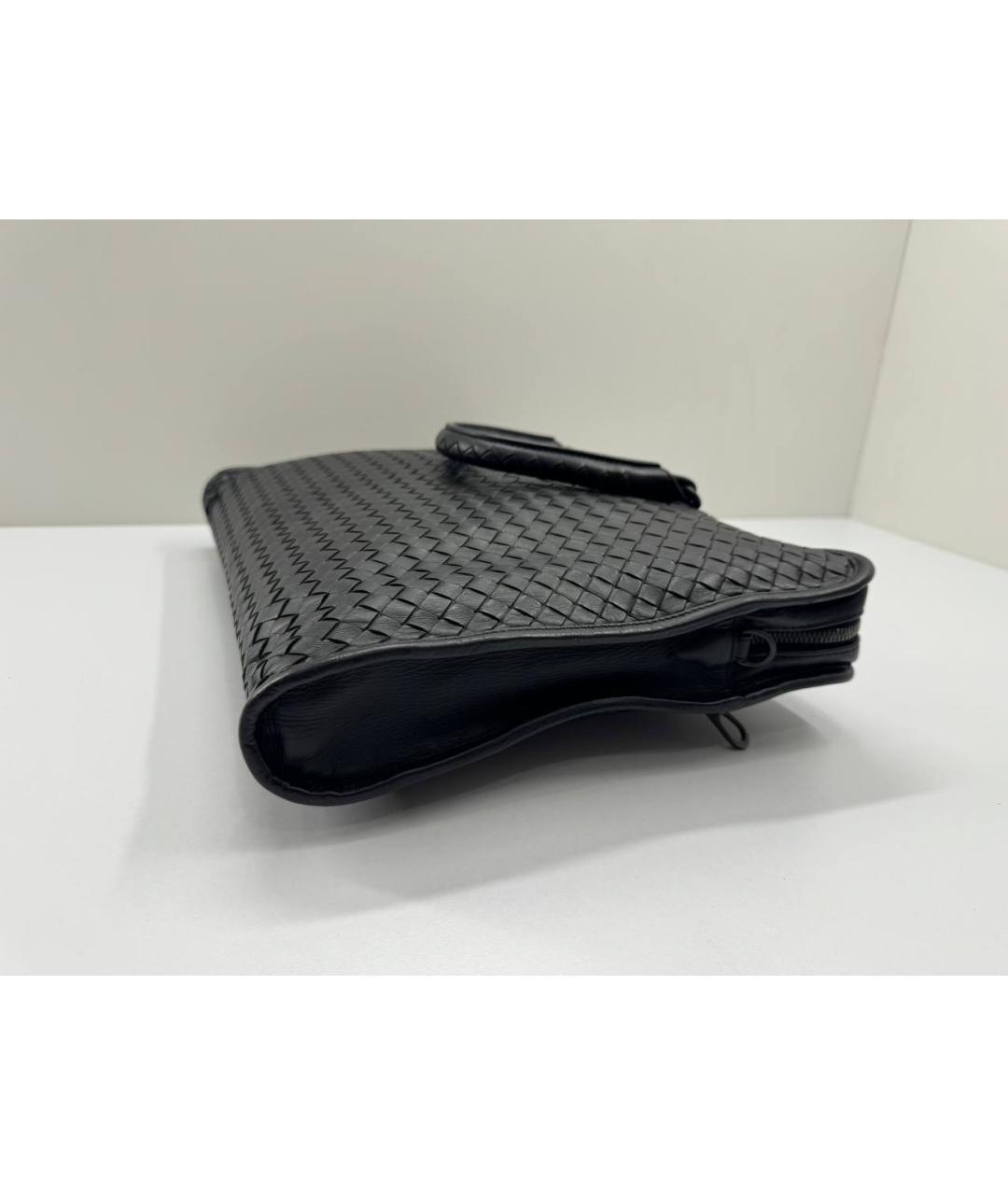 BOTTEGA VENETA Черный кожаный портфель, фото 9