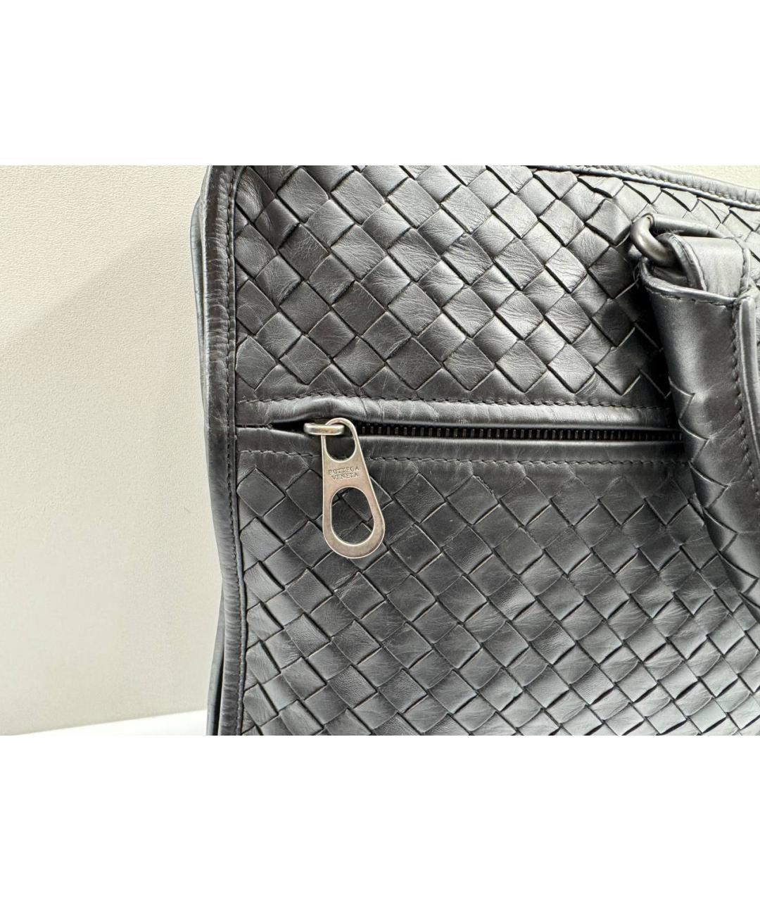 BOTTEGA VENETA Черный кожаный портфель, фото 4