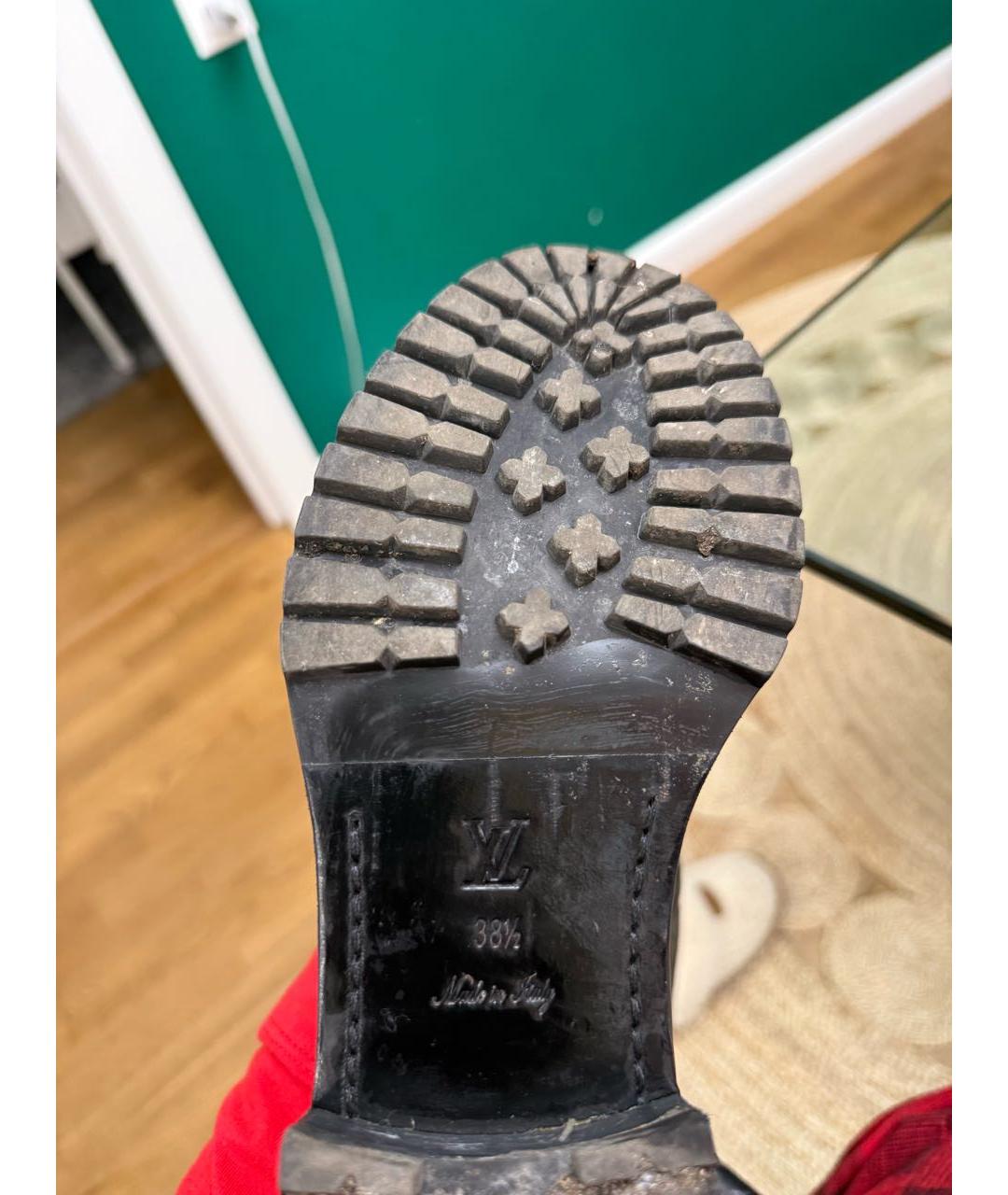 LOUIS VUITTON Черные кожаные полусапоги, фото 5