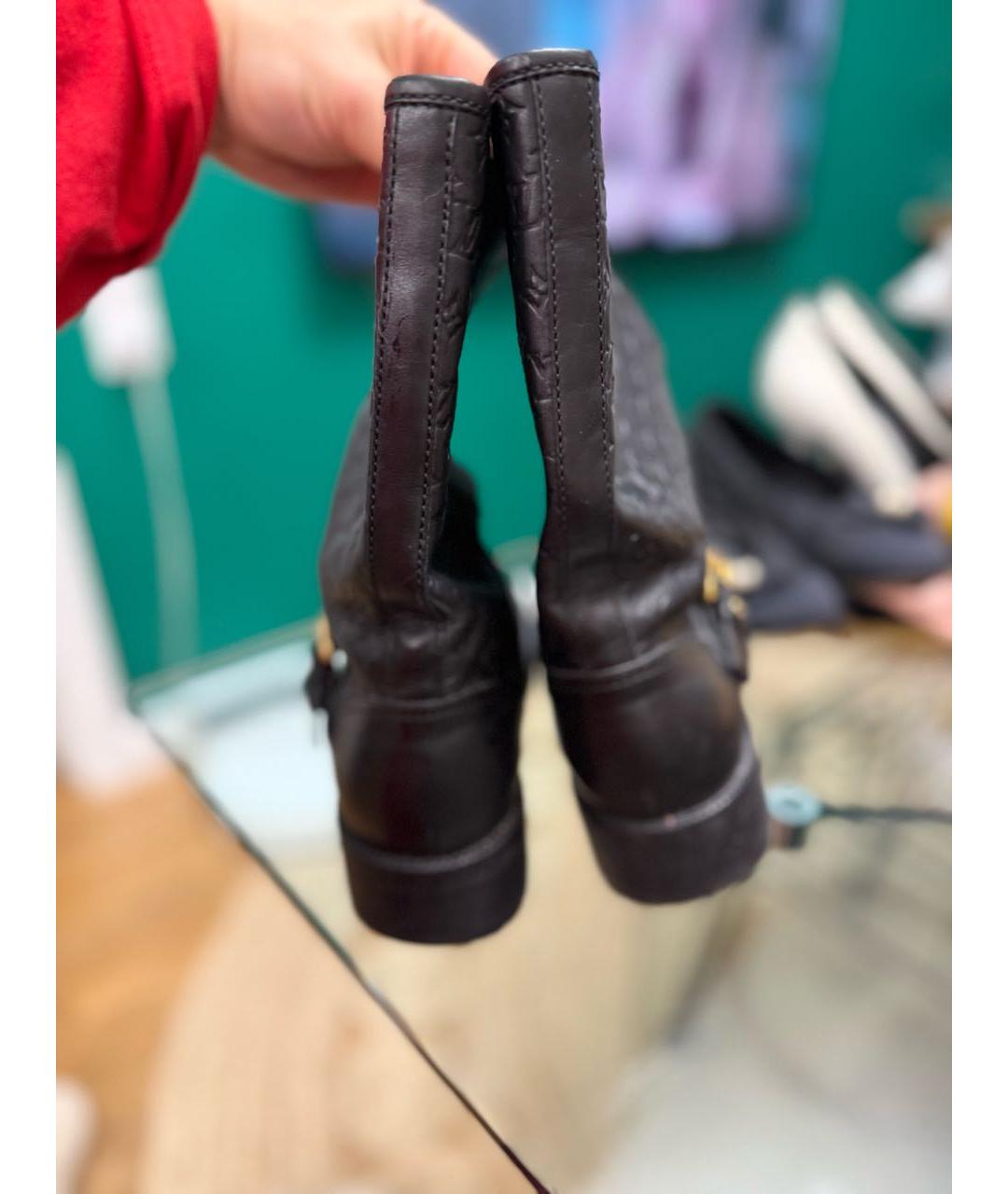 LOUIS VUITTON Черные кожаные полусапоги, фото 4