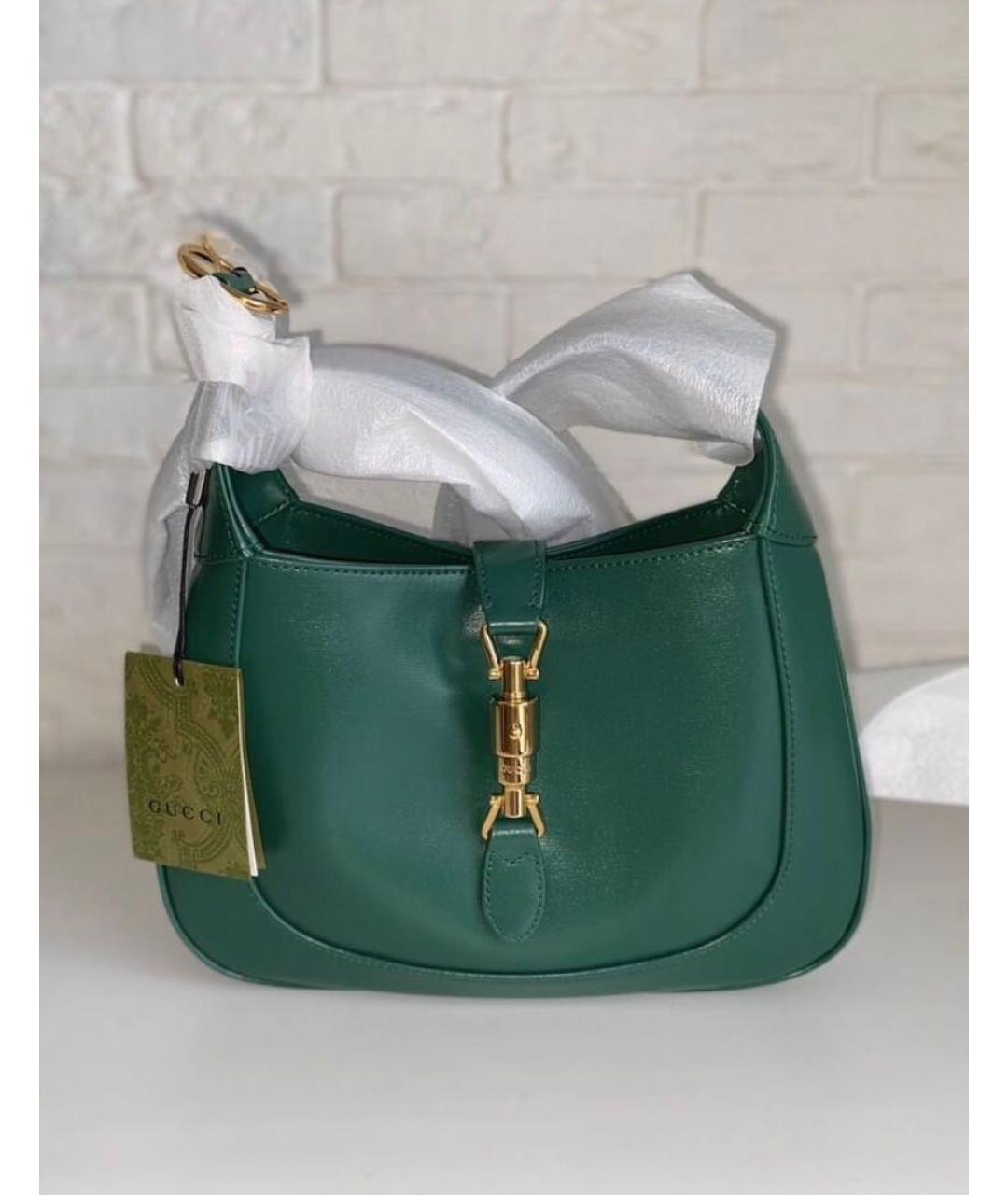 GUCCI Зеленая кожаная сумка с короткими ручками, фото 2