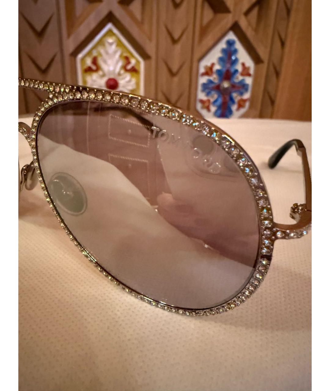 TOM FORD Серебряные металлические солнцезащитные очки, фото 5