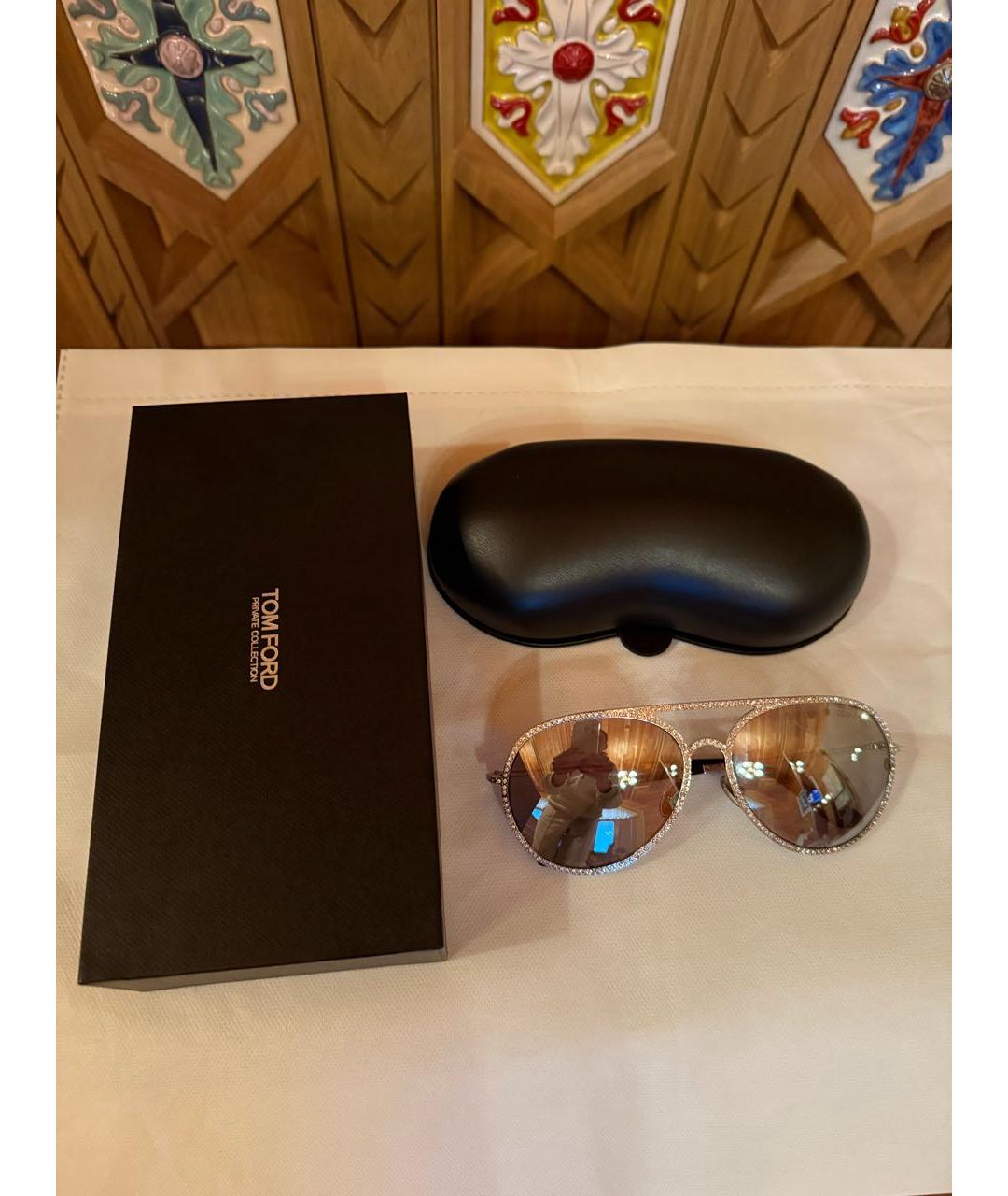 TOM FORD Серебряные металлические солнцезащитные очки, фото 4