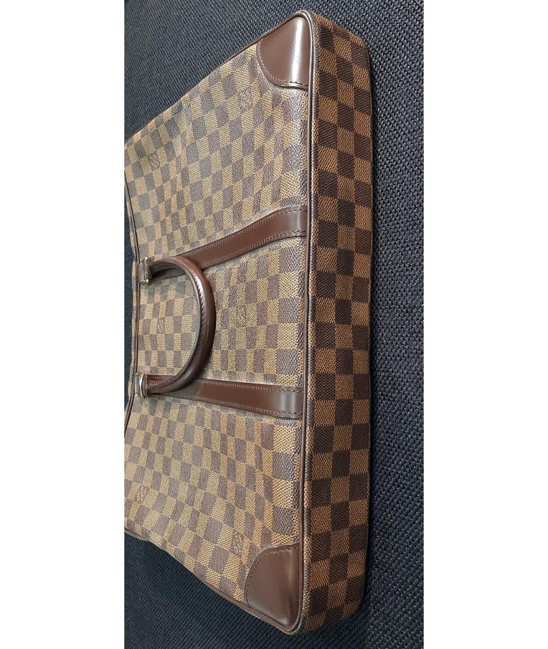 LOUIS VUITTON Коричневый кожаный портфель, фото 2