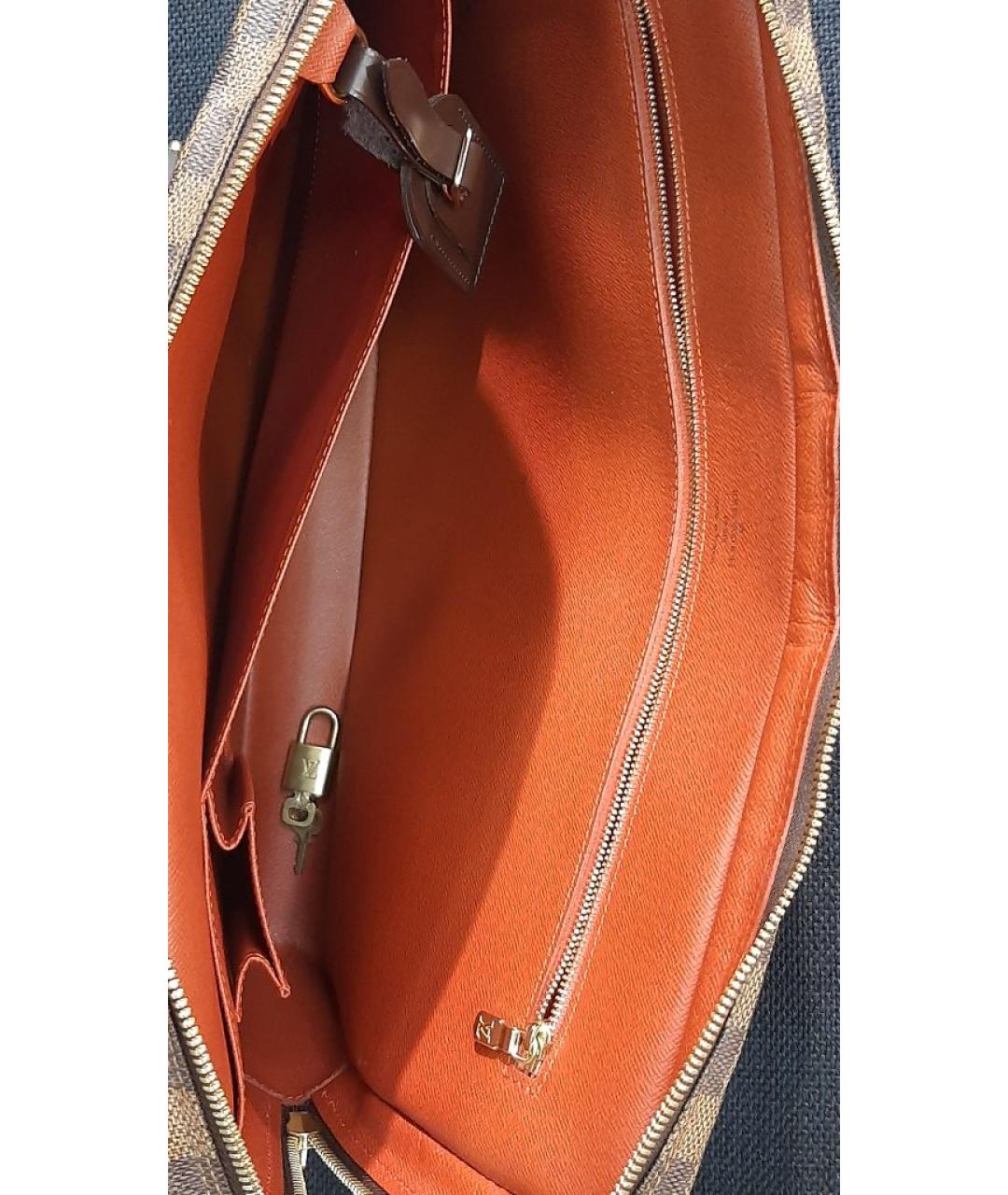 LOUIS VUITTON Коричневый кожаный портфель, фото 7