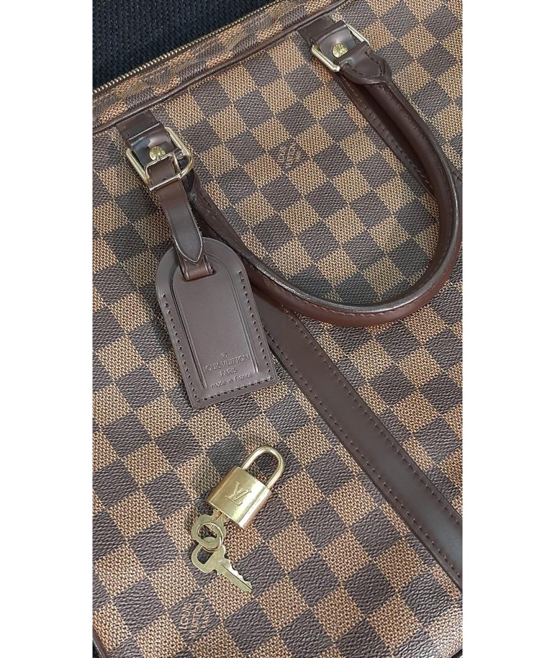 LOUIS VUITTON Коричневый кожаный портфель, фото 3