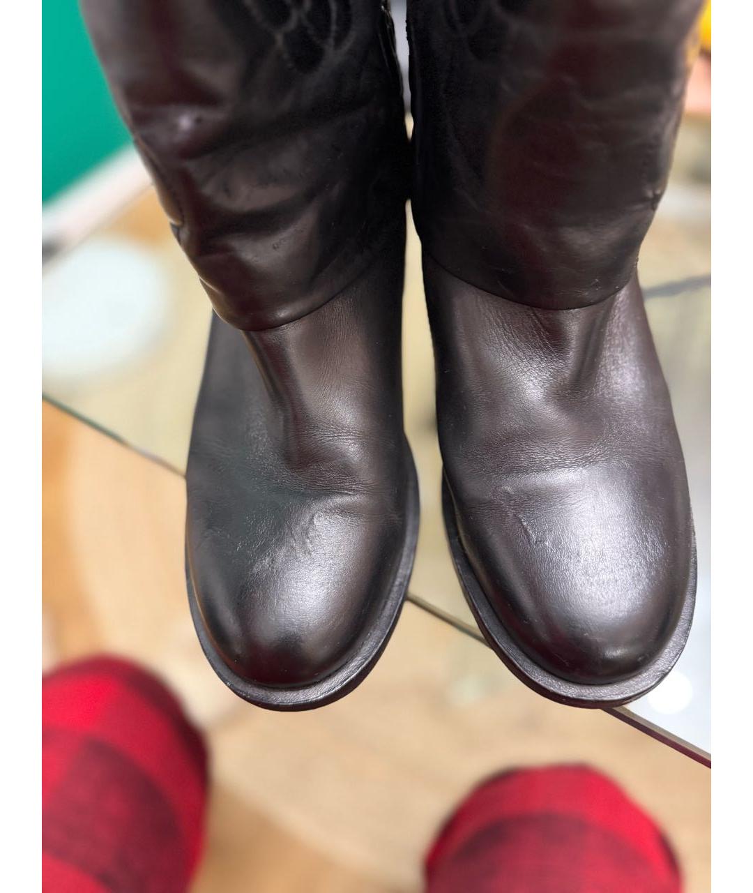 CHANEL Черные кожаные сапоги, фото 3