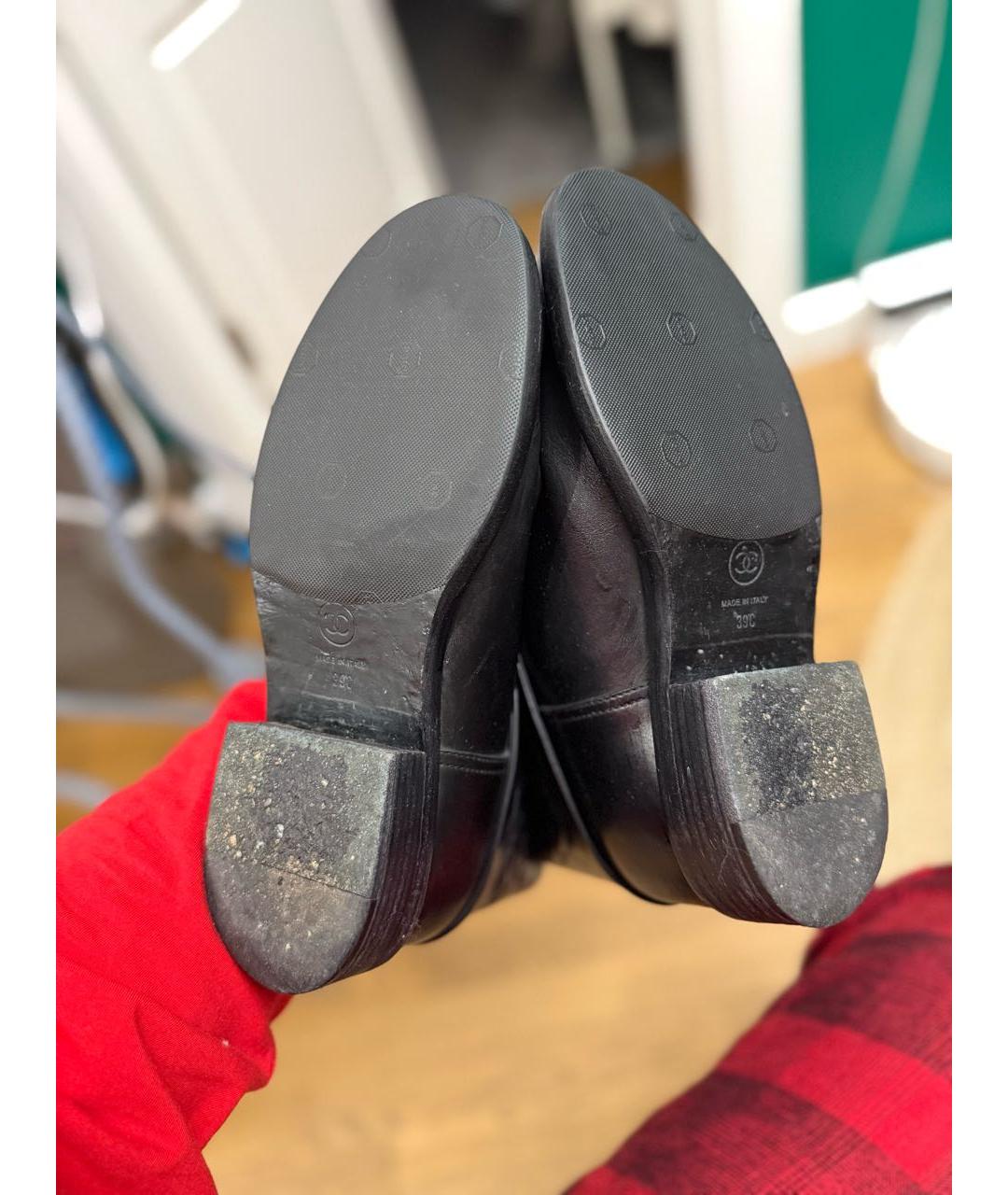 CHANEL Черные кожаные сапоги, фото 5