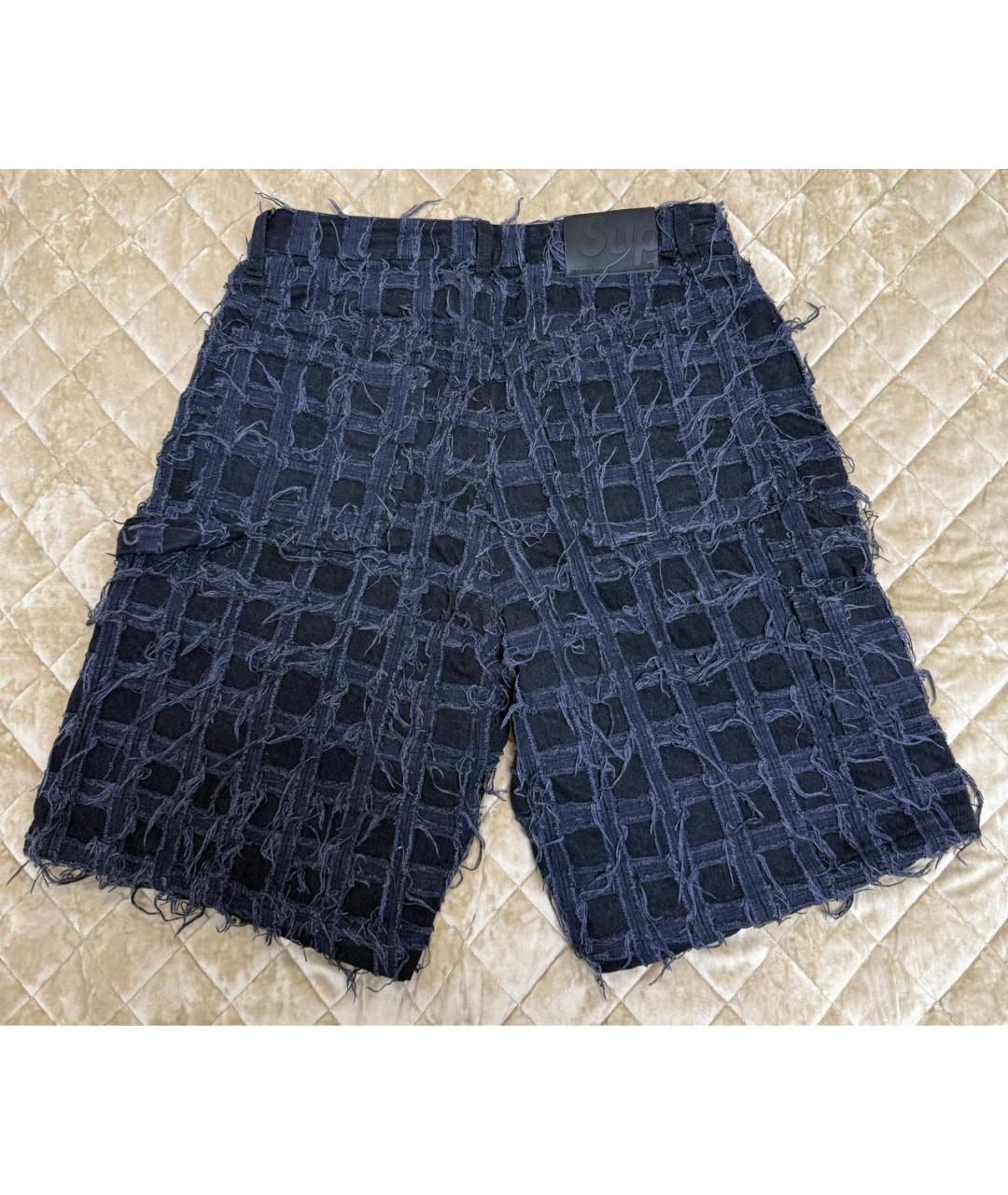 SUPREME Темно-синие деним шорты, фото 2