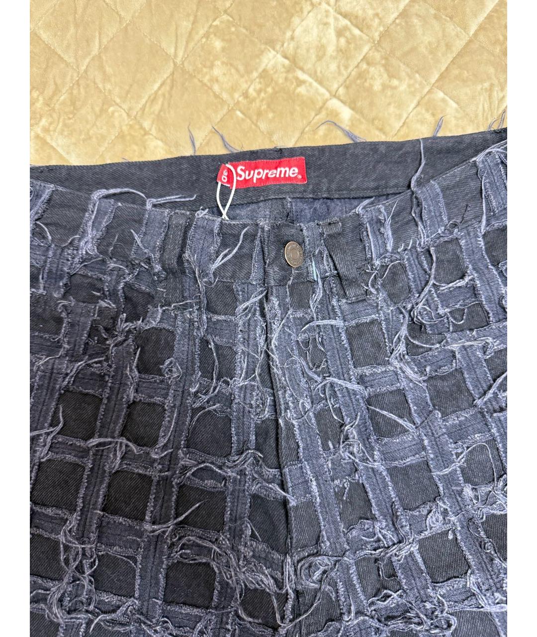 SUPREME Темно-синие деним шорты, фото 3