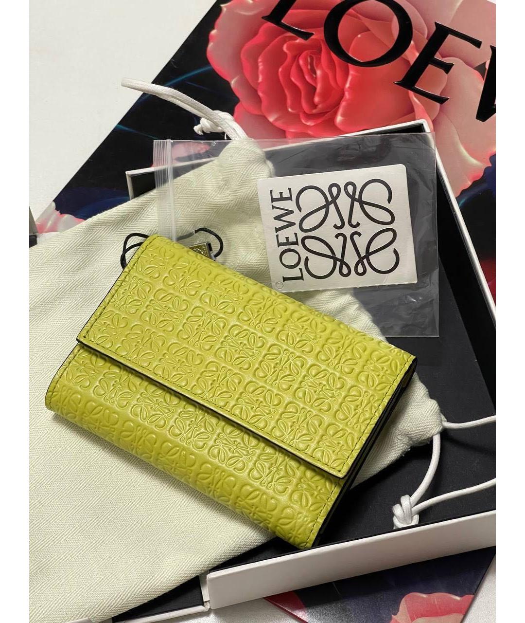 LOEWE Зеленый кожаный кошелек, фото 4