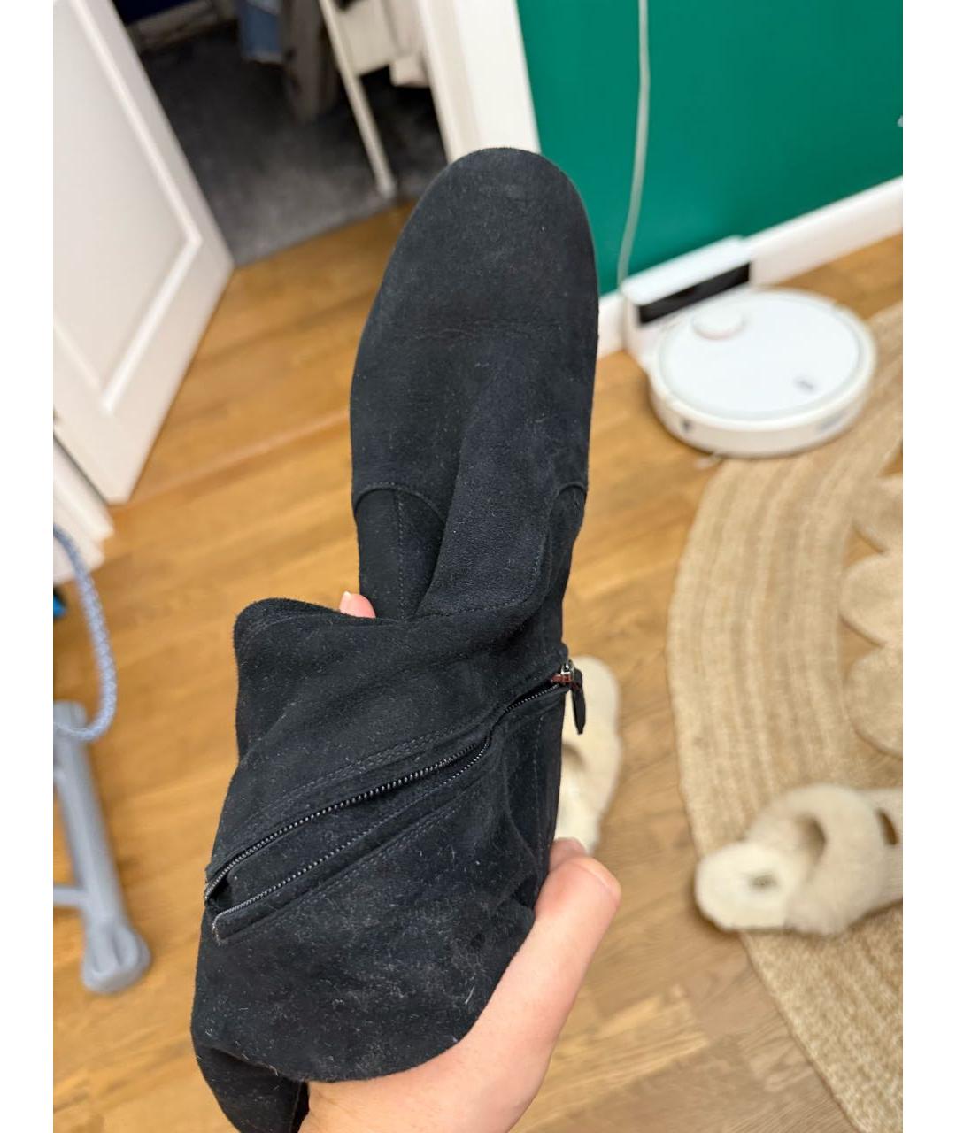 PRADA Черные замшевые сапоги, фото 4
