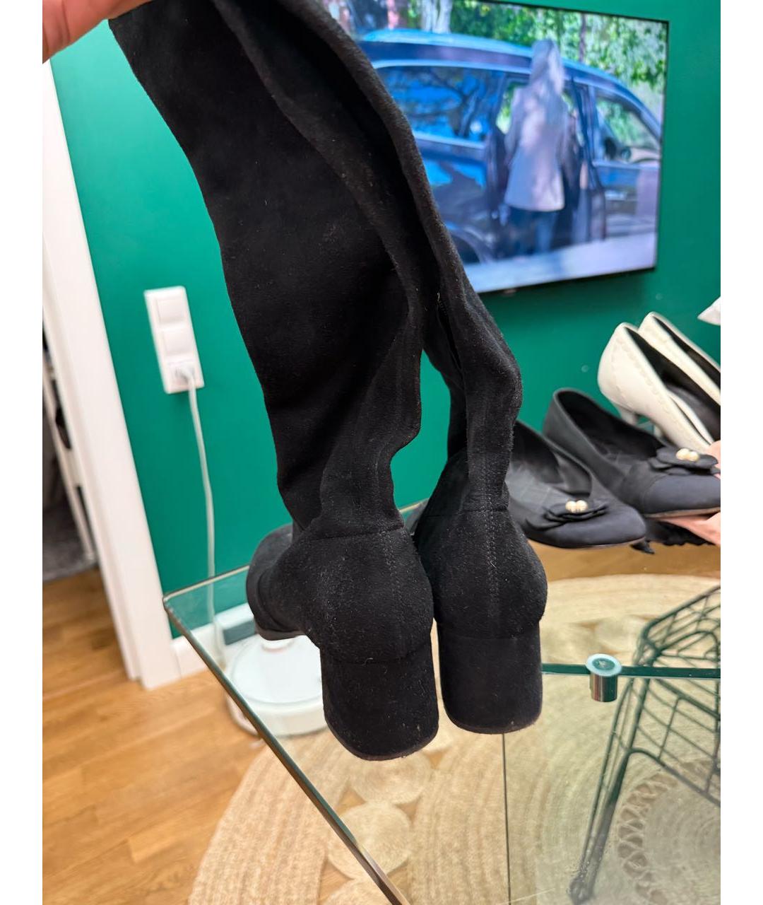 PRADA Черные замшевые сапоги, фото 3