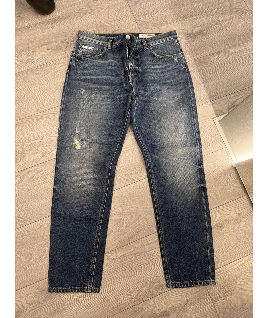 DOLCE&GABBANA Темно-синие хлопковые джинсы, фото 8