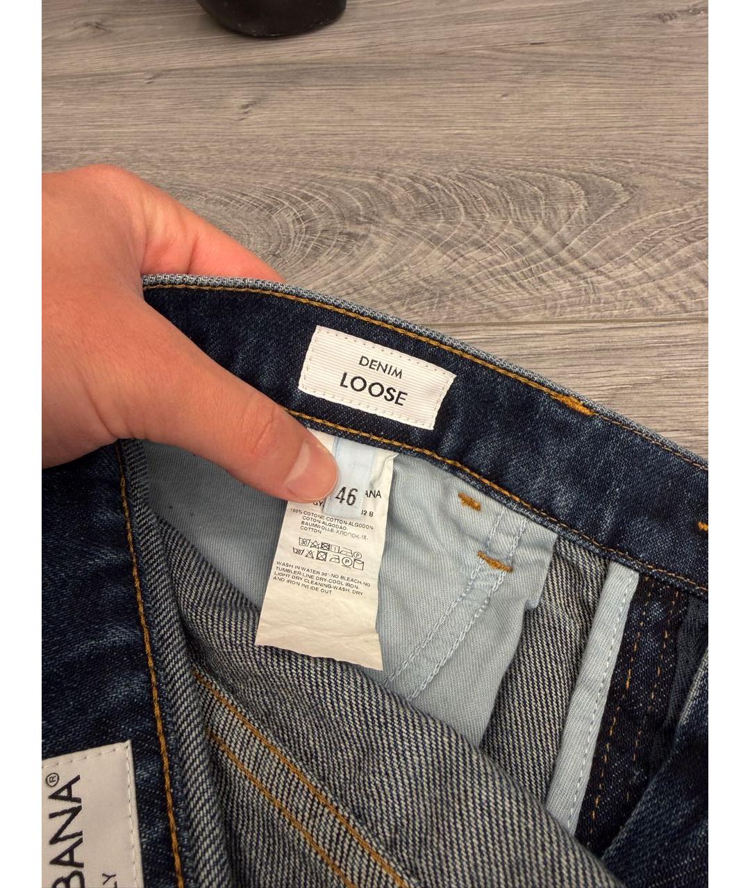 DOLCE&GABBANA Темно-синие хлопковые джинсы, фото 7