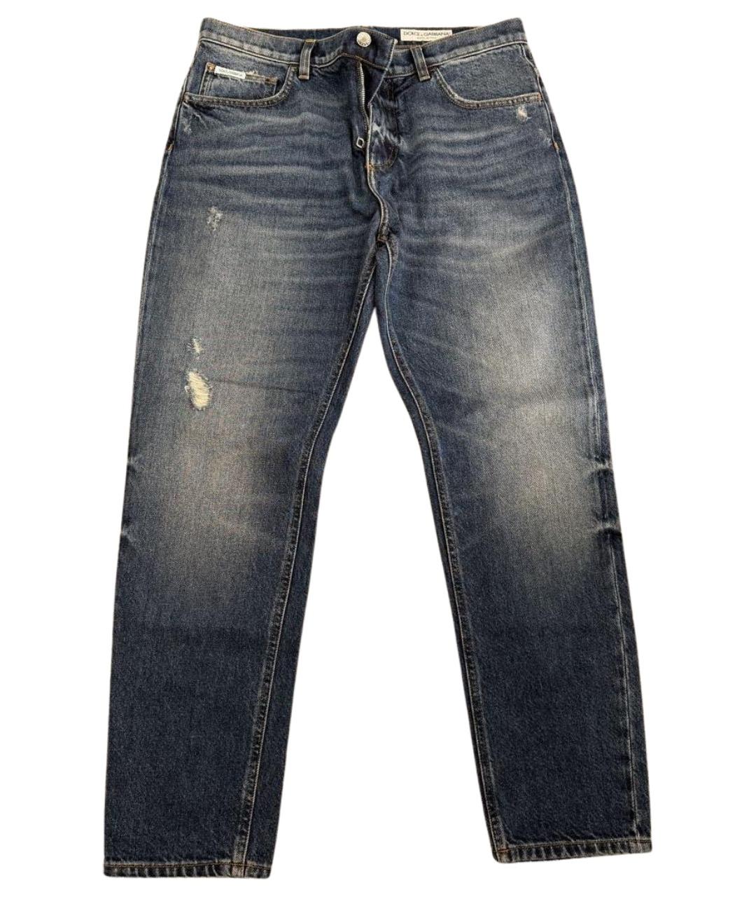 DOLCE&GABBANA Темно-синие хлопковые джинсы, фото 1