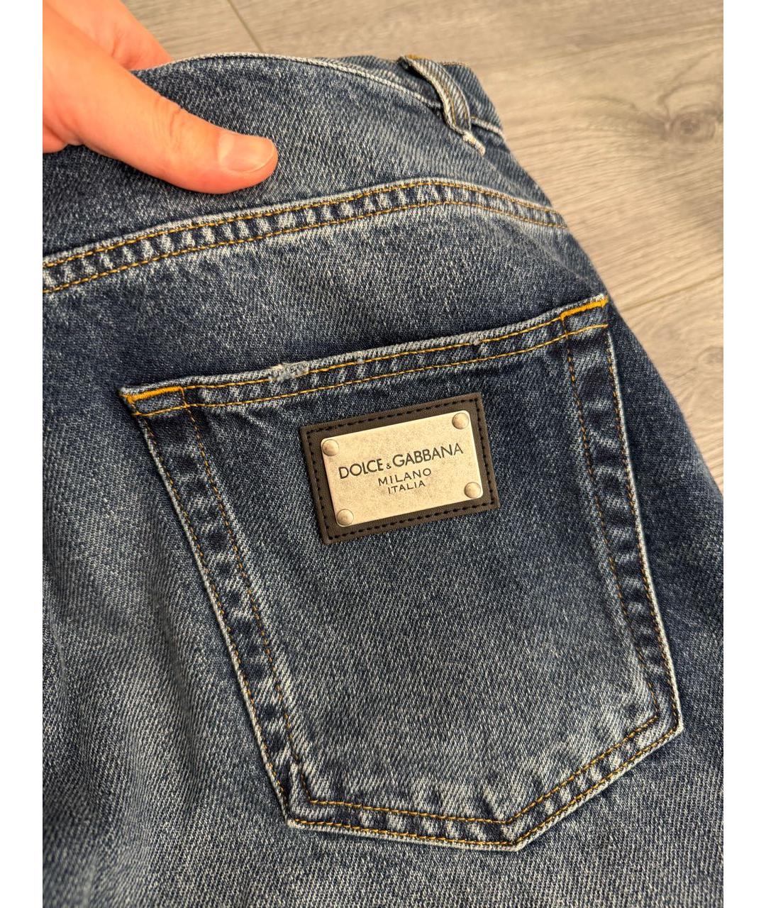 DOLCE&GABBANA Темно-синие хлопковые джинсы, фото 3