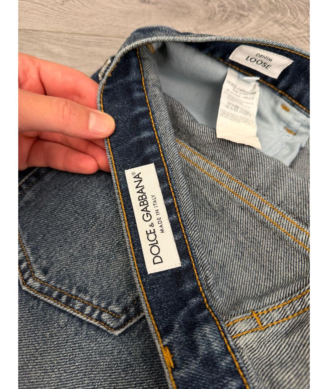 DOLCE&GABBANA Темно-синие хлопковые джинсы, фото 6