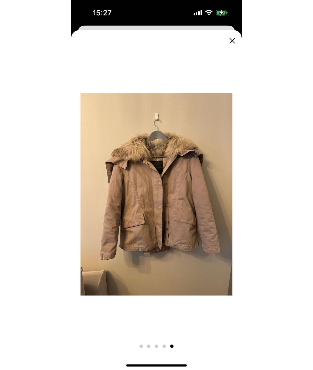 ERMANNO SCERVINO Бежевая хлопковая парка, фото 6