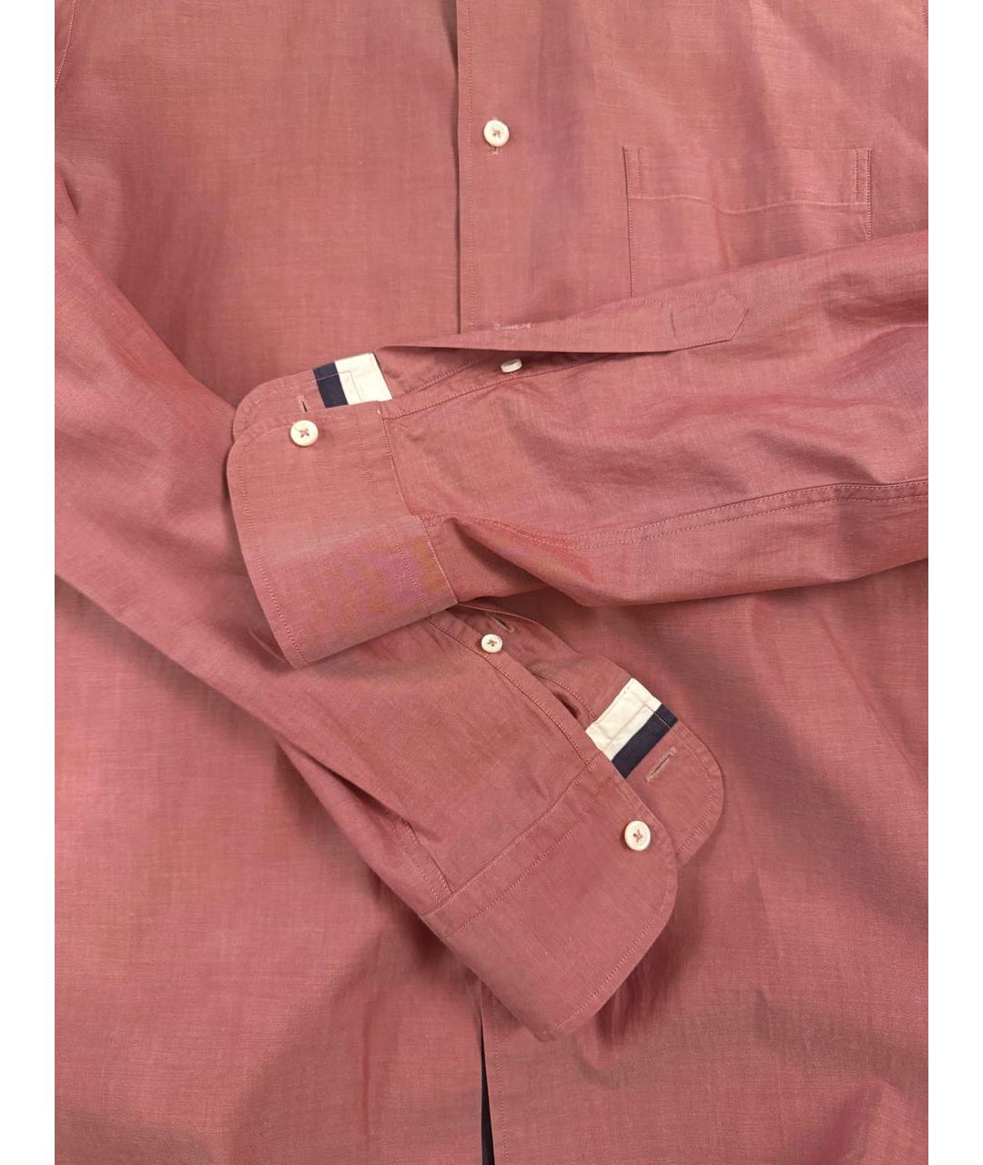 ERMENEGILDO ZEGNA XXX Коралловая хлопковая классическая рубашка, фото 6