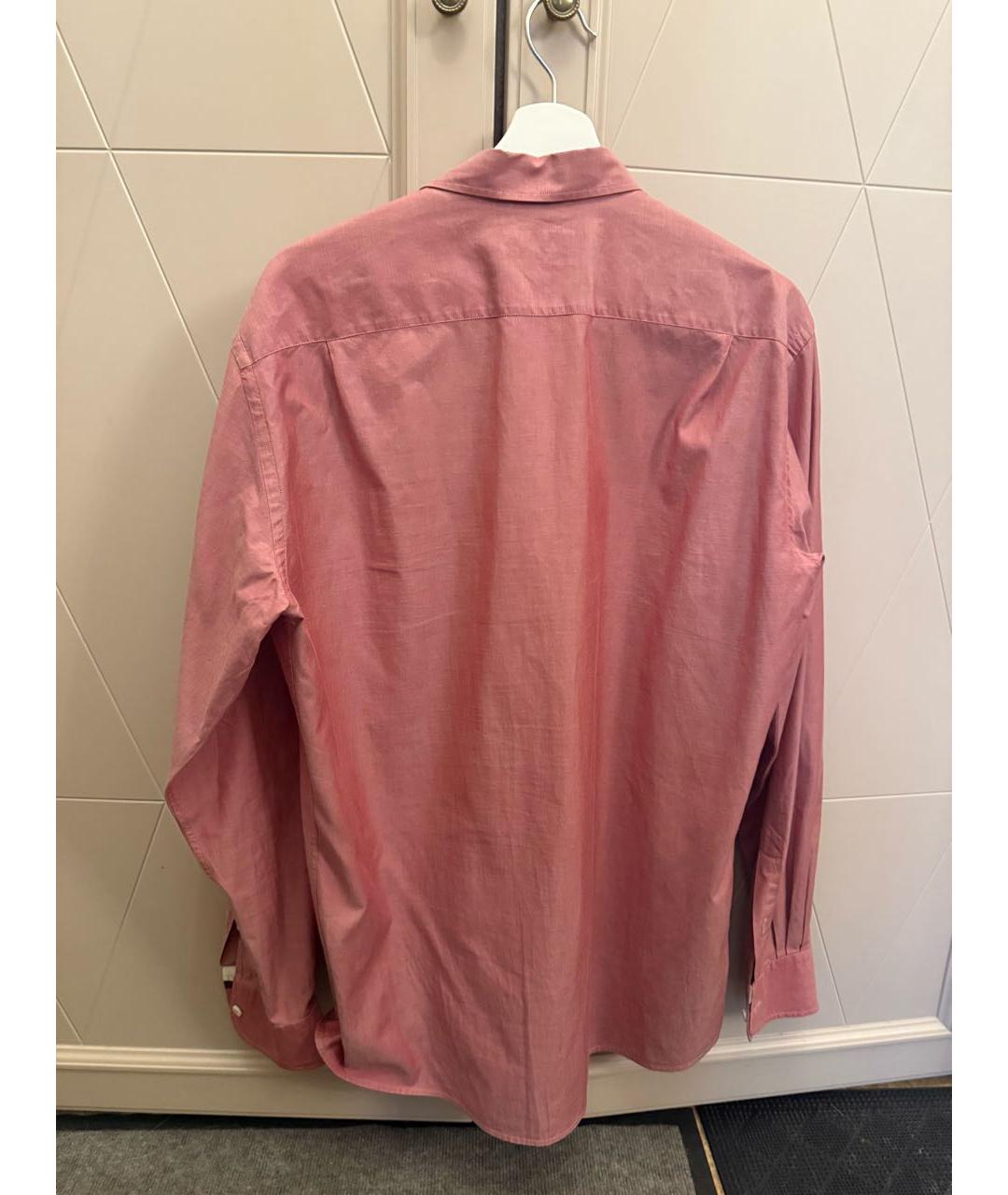 ERMENEGILDO ZEGNA XXX Коралловая хлопковая классическая рубашка, фото 2