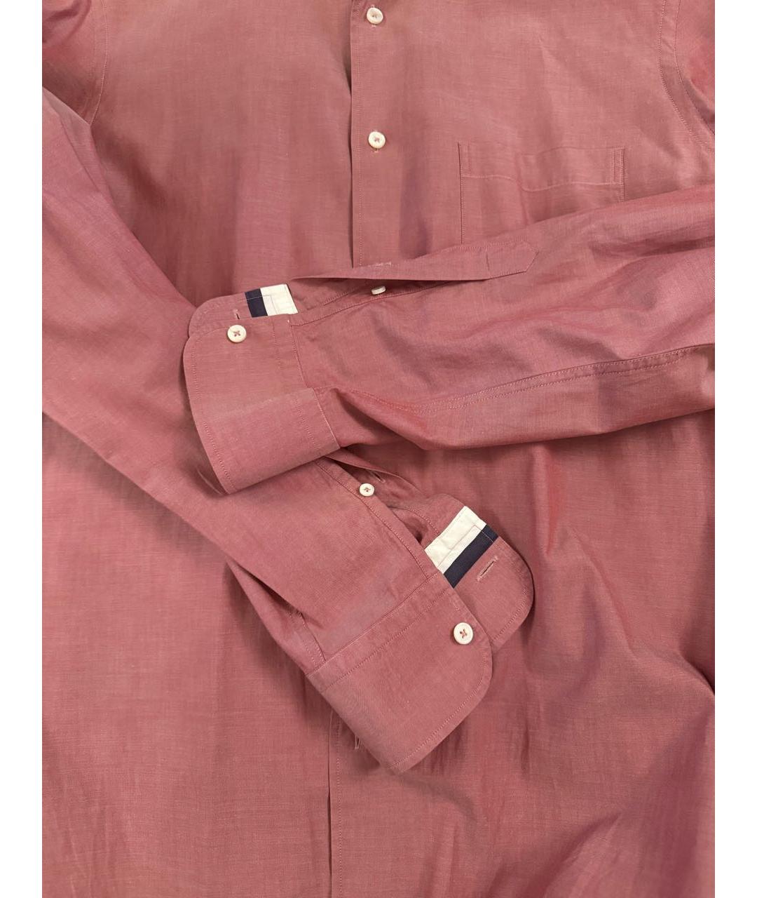 ERMENEGILDO ZEGNA XXX Коралловая хлопковая классическая рубашка, фото 4