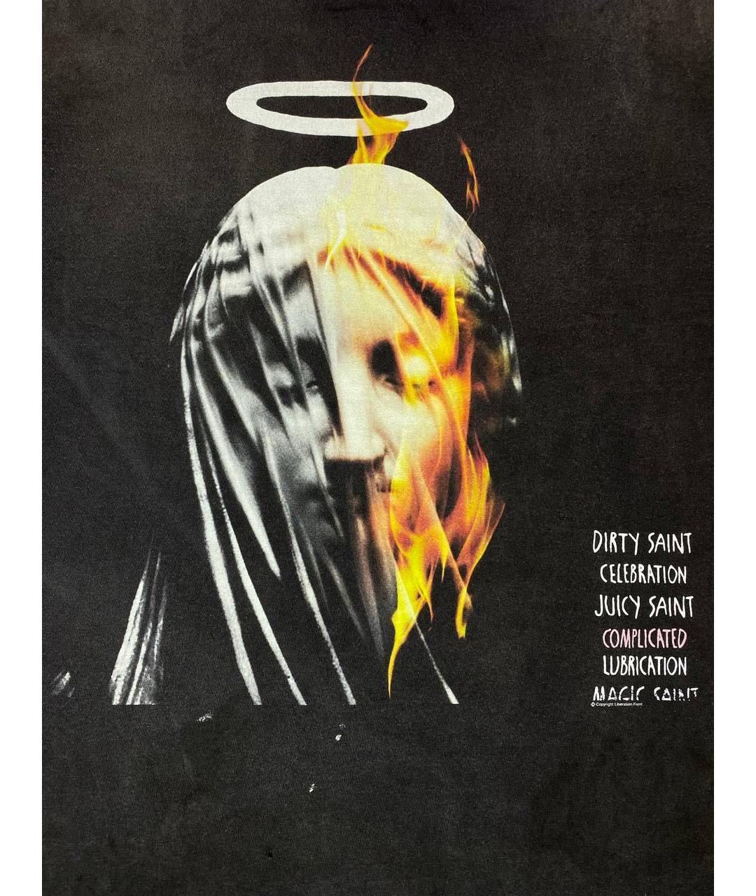 Saint Michael Черная хлопковая футболка, фото 4