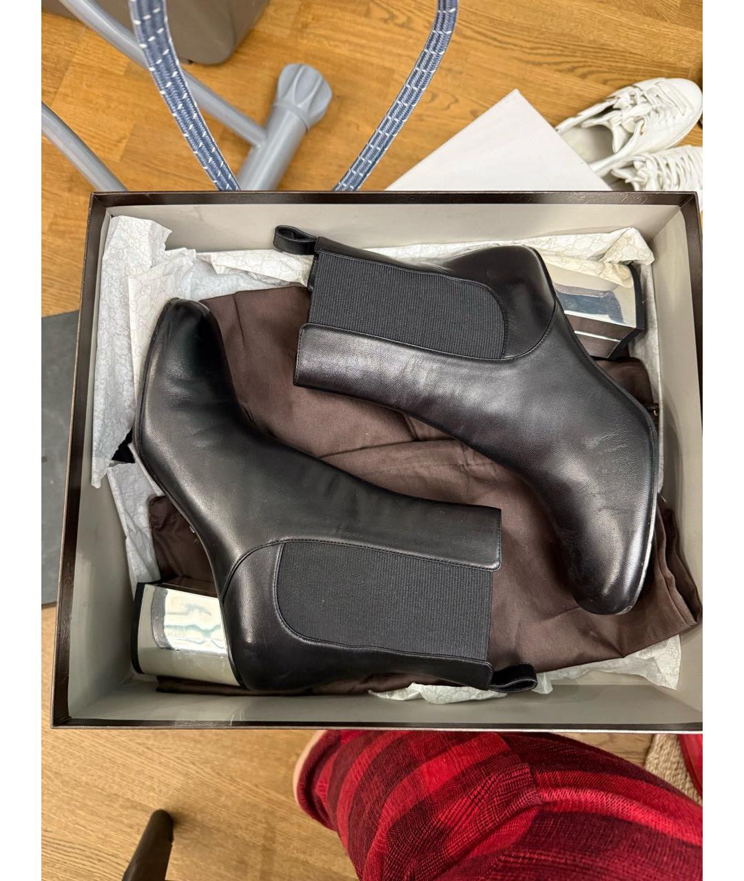 GUCCI Черные кожаные ботильоны, фото 6