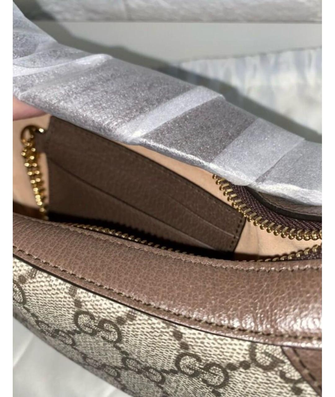 GUCCI Бежевая кожаная сумка через плечо, фото 6