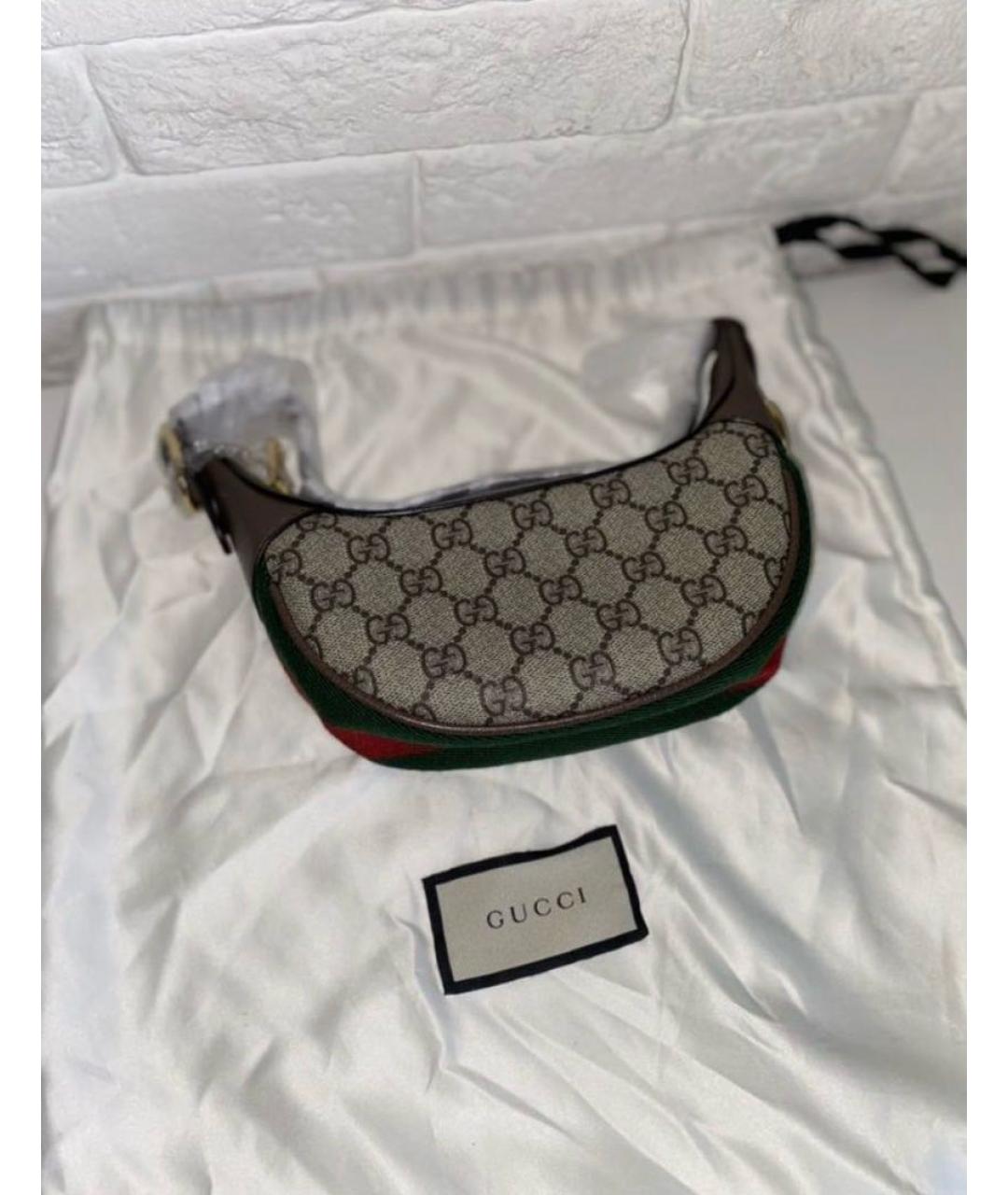 GUCCI Бежевая кожаная сумка через плечо, фото 4