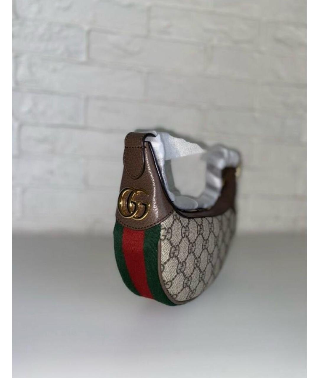 GUCCI Бежевая кожаная сумка через плечо, фото 3