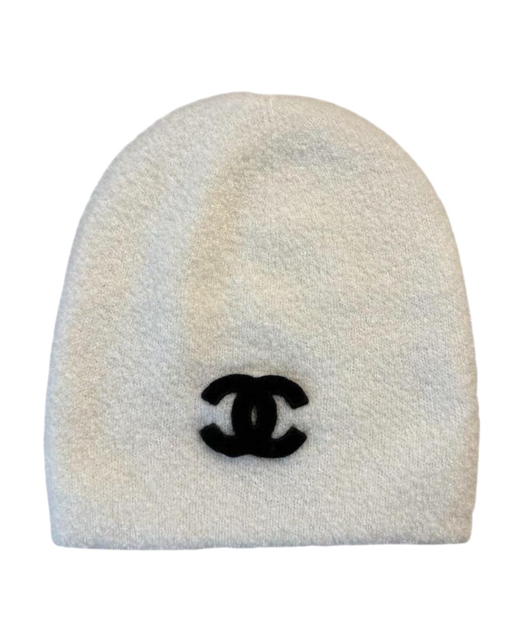 CHANEL Белая кашемировая шапка, фото 1