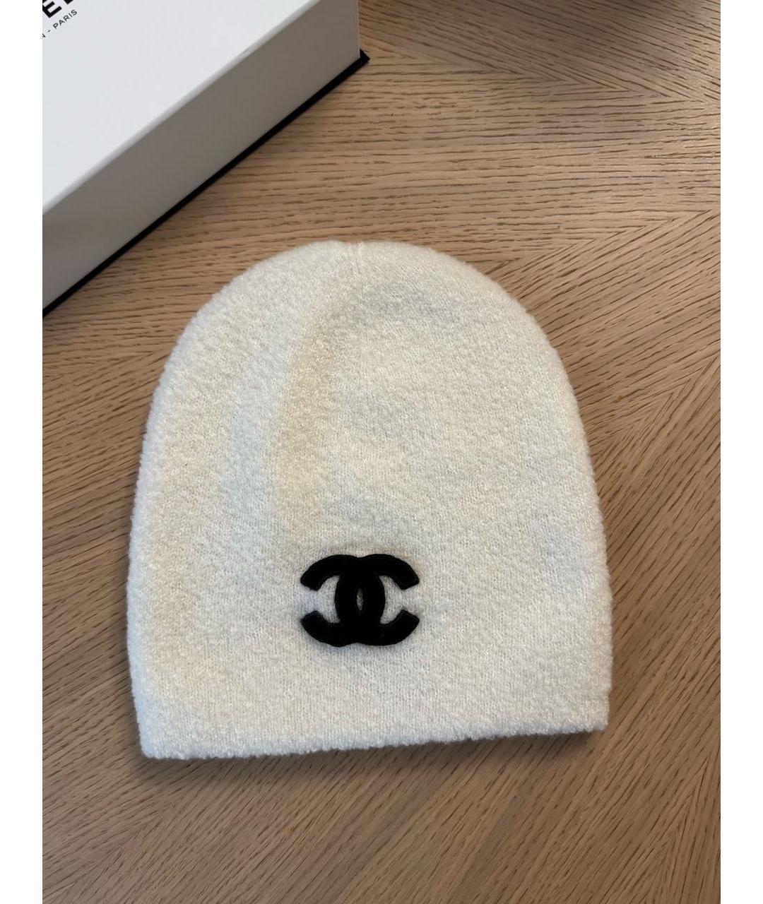 CHANEL Белая кашемировая шапка, фото 2