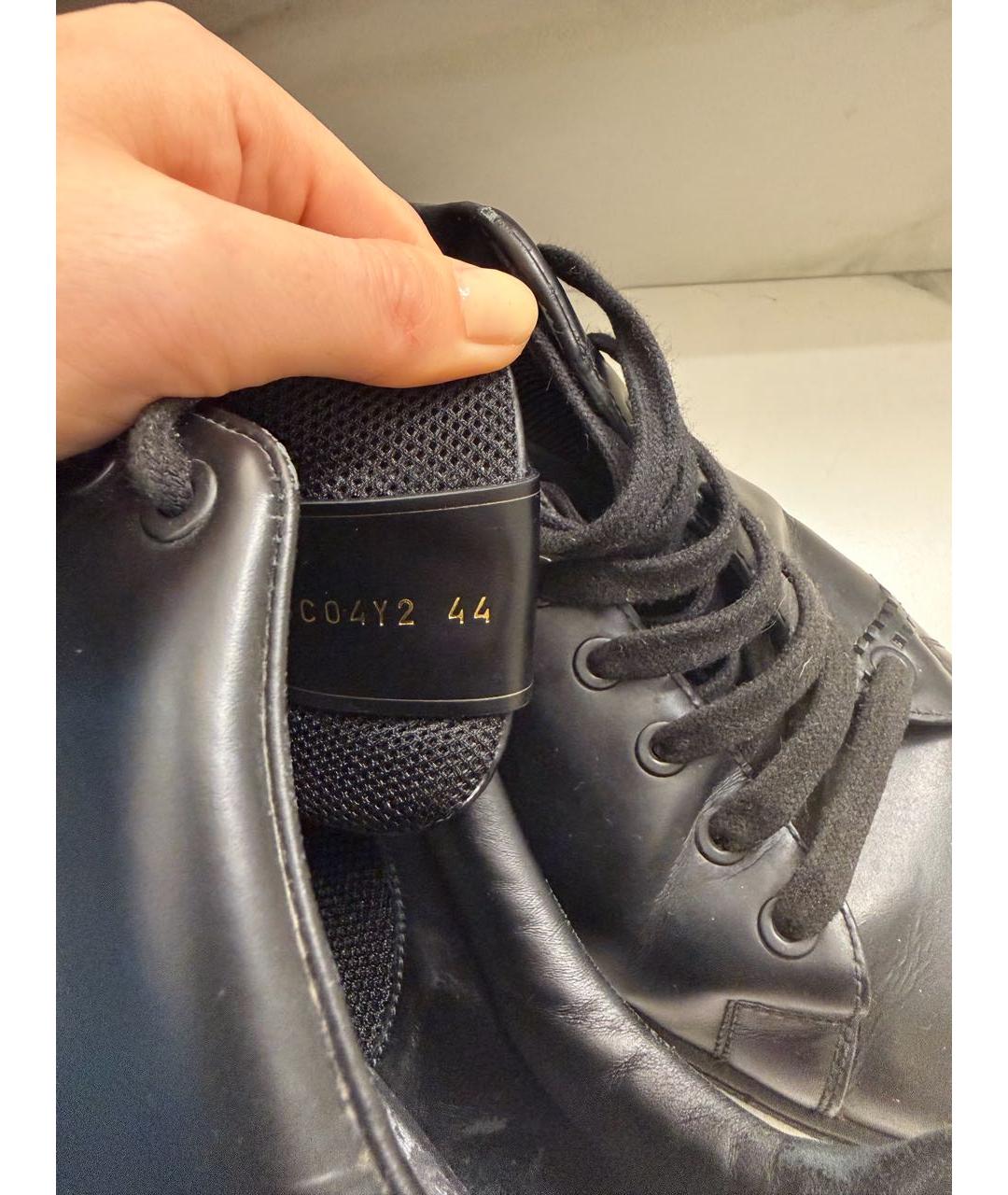 VALENTINO Черные кожаные низкие кроссовки / кеды, фото 6