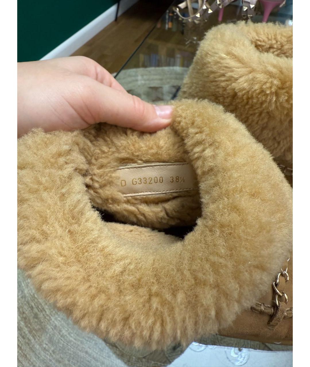 CHANEL Бежевые замшевые полусапоги, фото 4