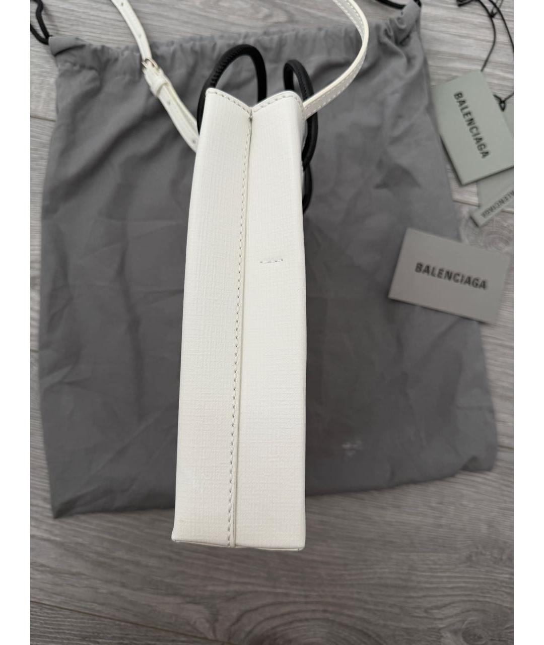 BALENCIAGA Белая кожаная сумка через плечо, фото 5