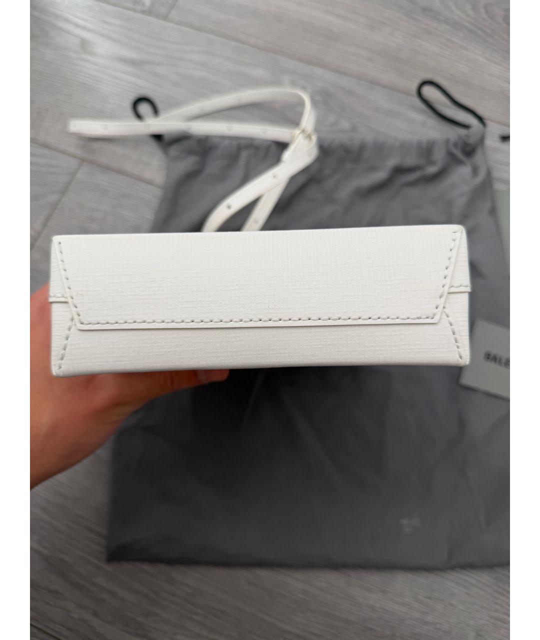 BALENCIAGA Белая кожаная сумка через плечо, фото 8