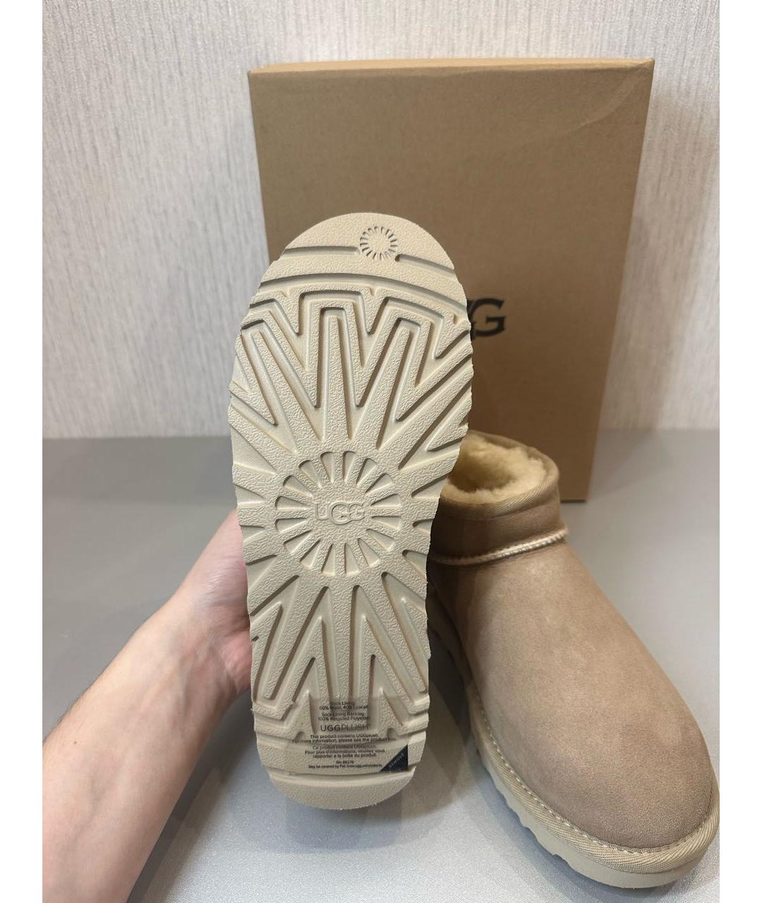 UGG AUSTRALIA Бежевые замшевые сапоги, фото 6