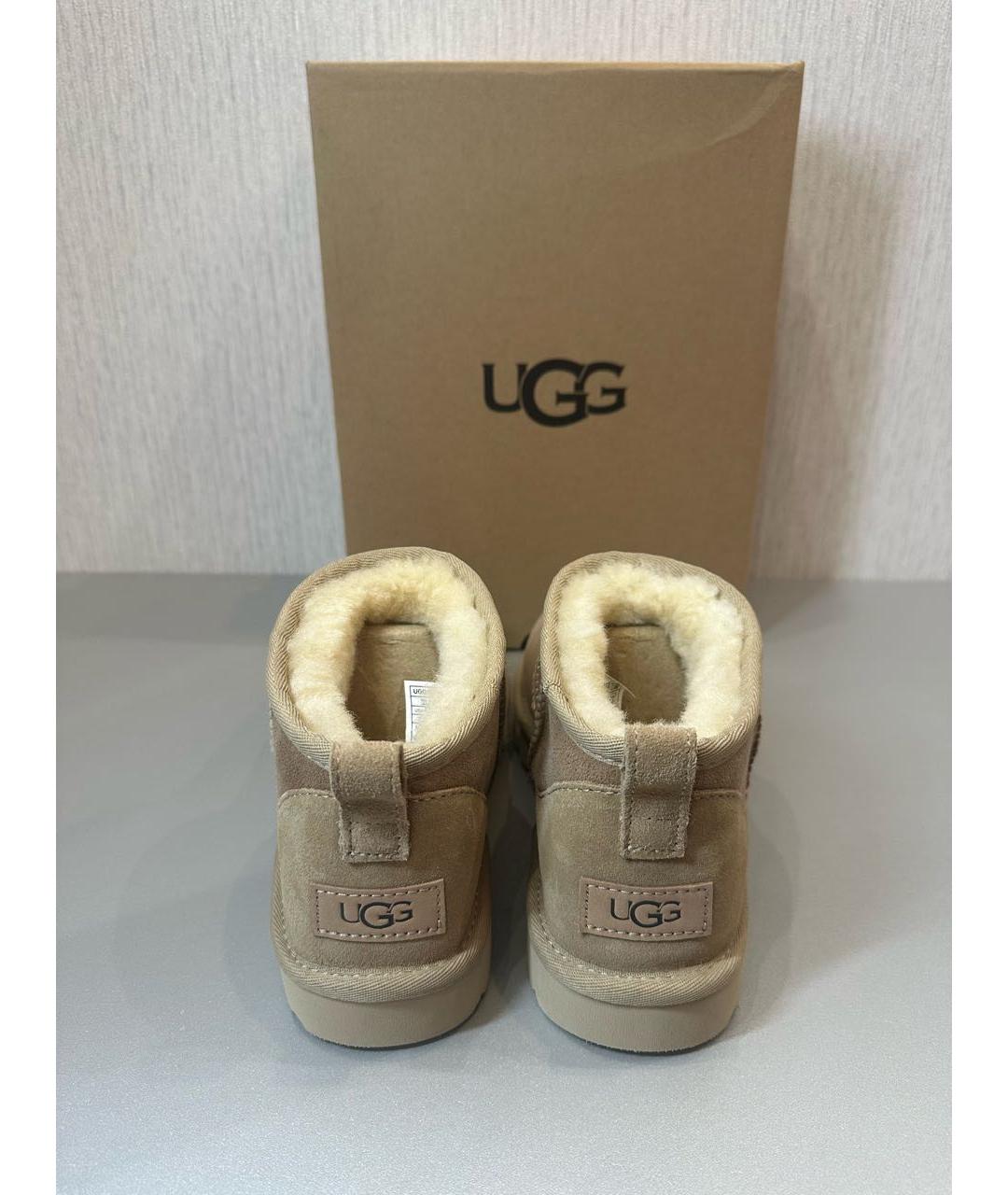 UGG AUSTRALIA Бежевые замшевые сапоги, фото 4